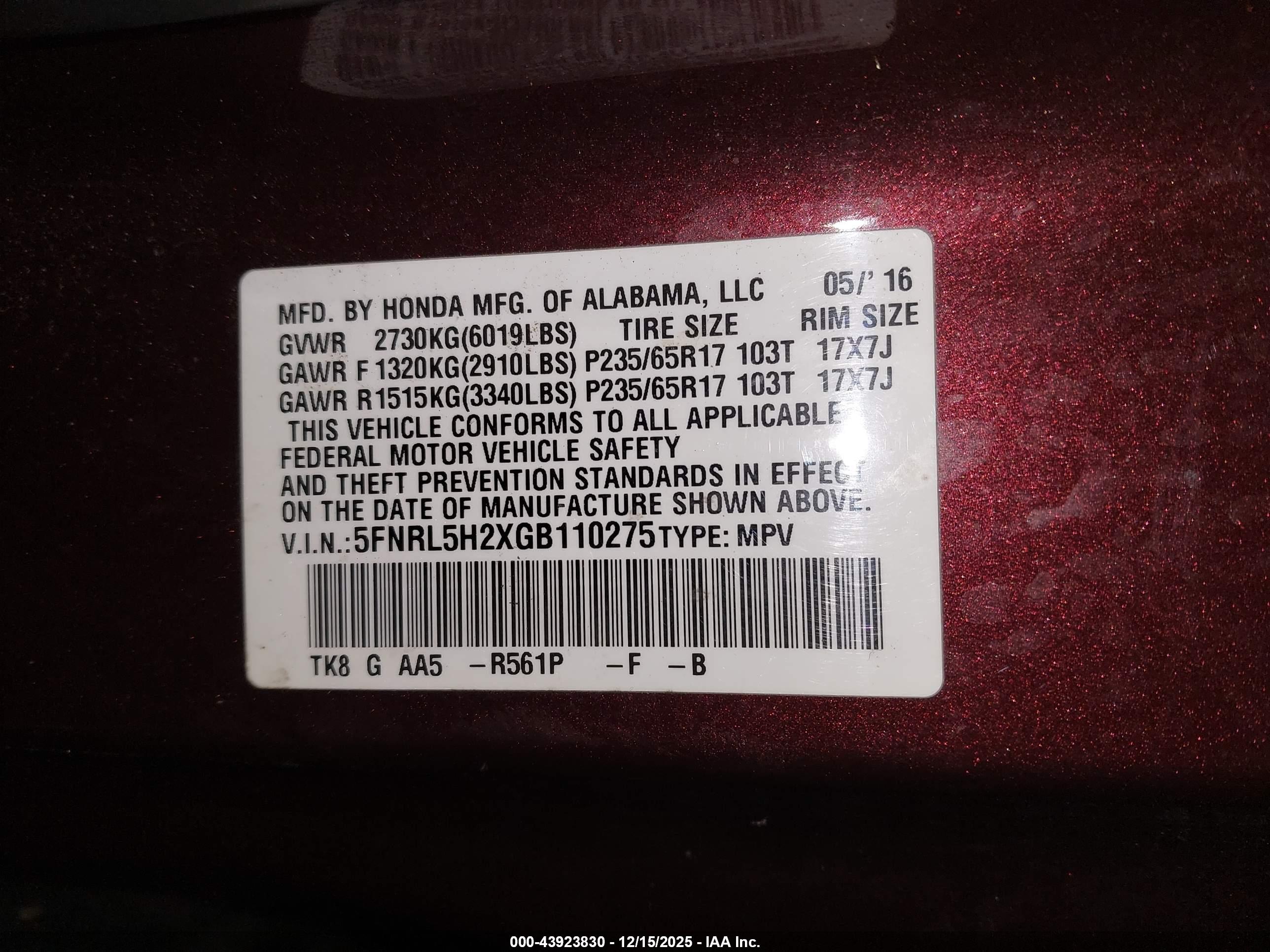 HONDA ODYSSEY image 9