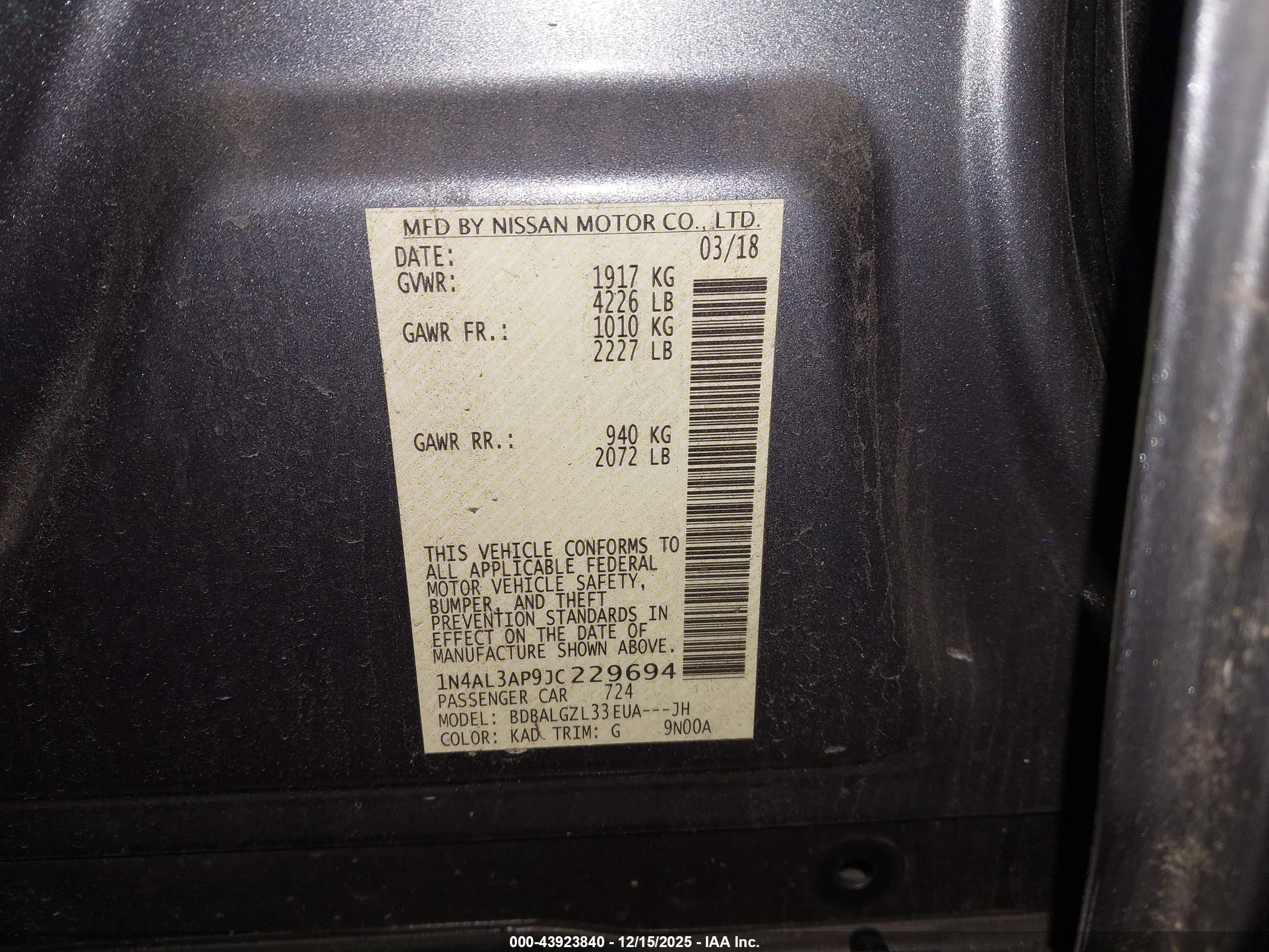 NISSAN ALTIMA image 9