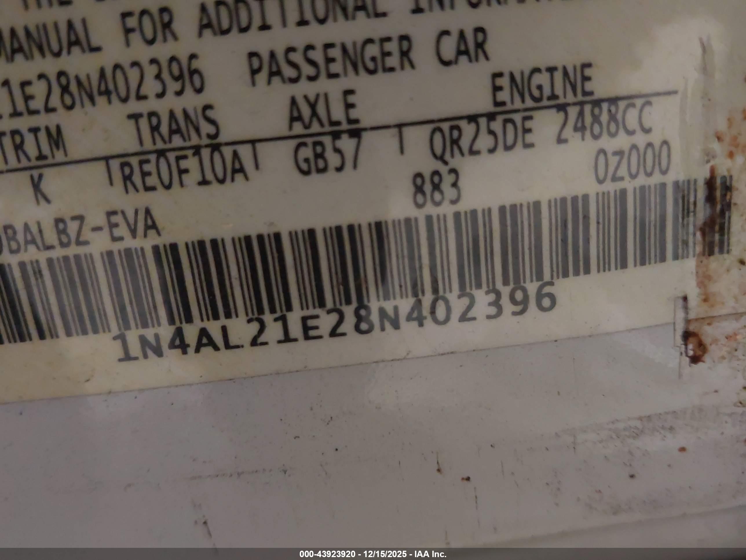 NISSAN ALTIMA image 9