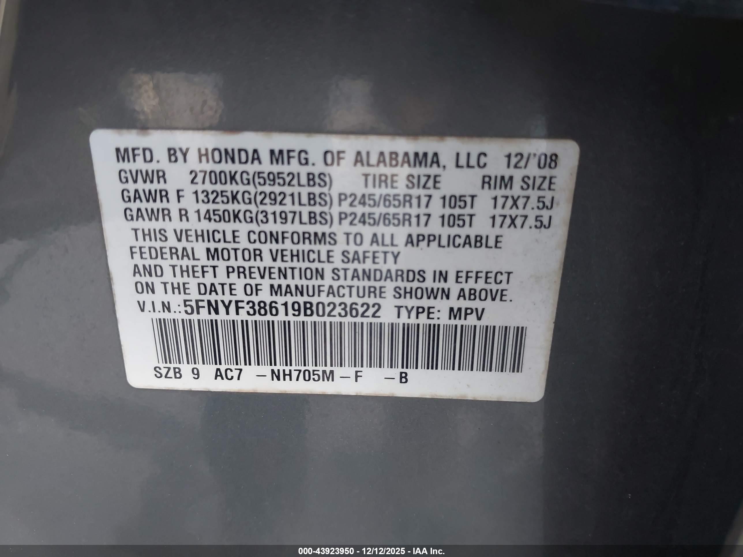 HONDA PILOT image 9