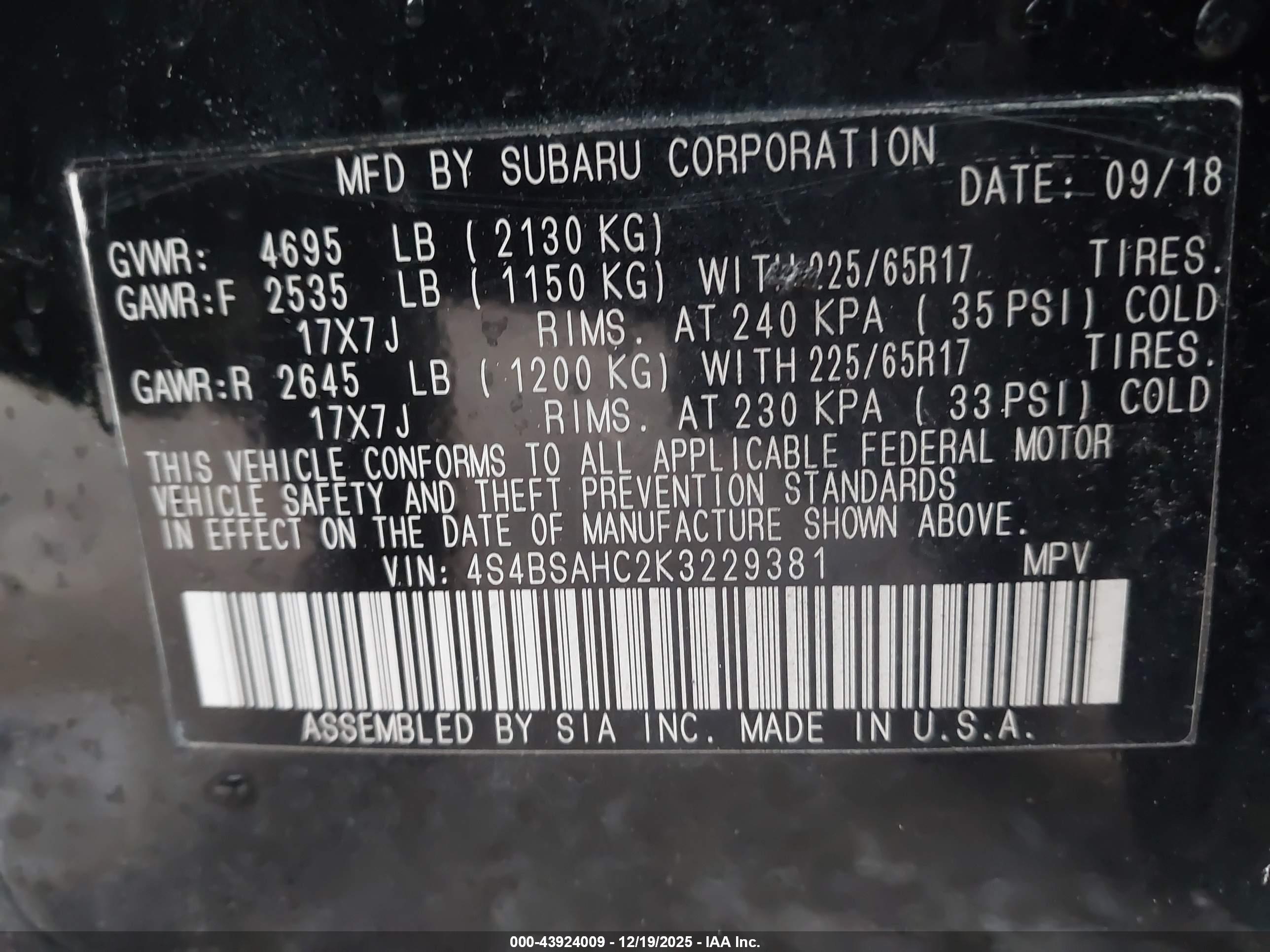 SUBARU OUTBACK image 9