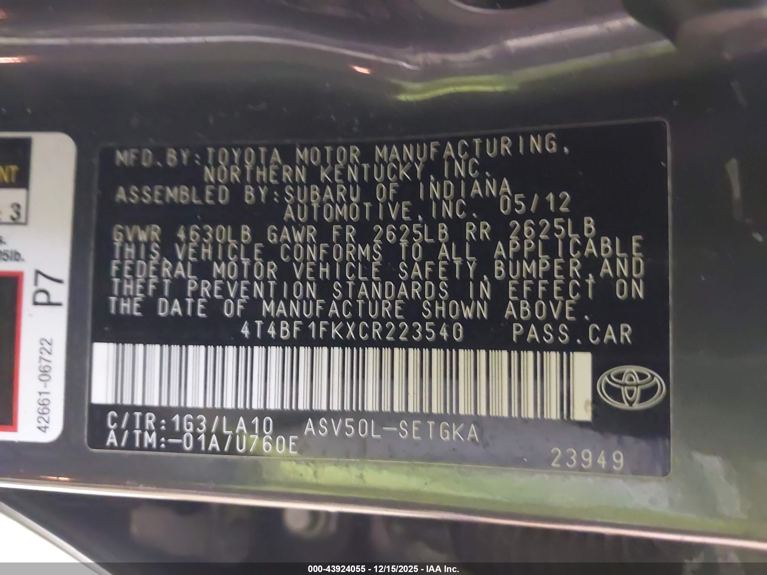 TOYOTA CAMRY image 9