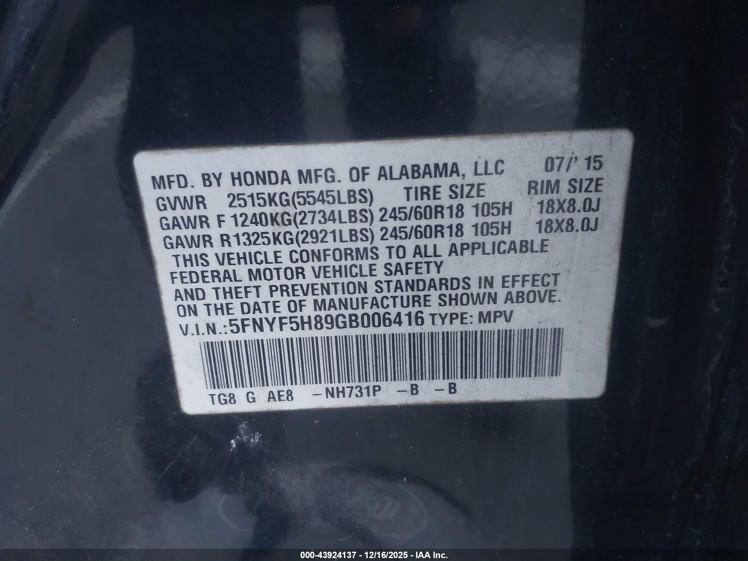 HONDA PILOT image 9