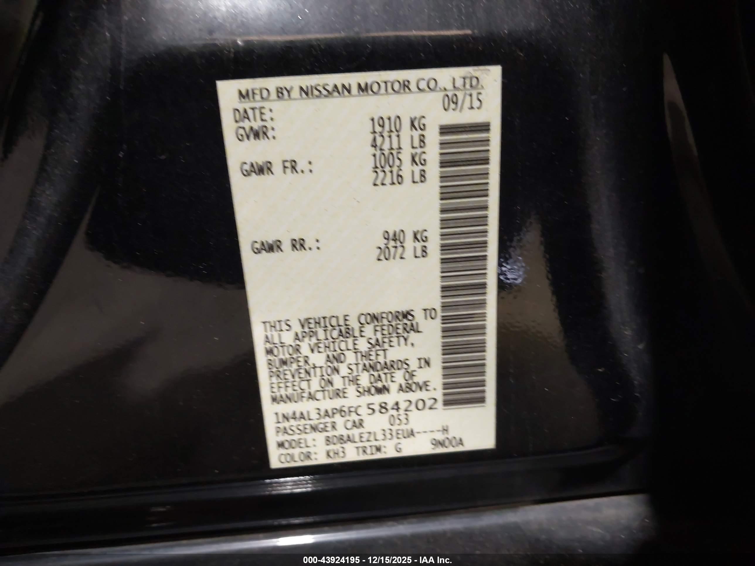 NISSAN ALTIMA image 9