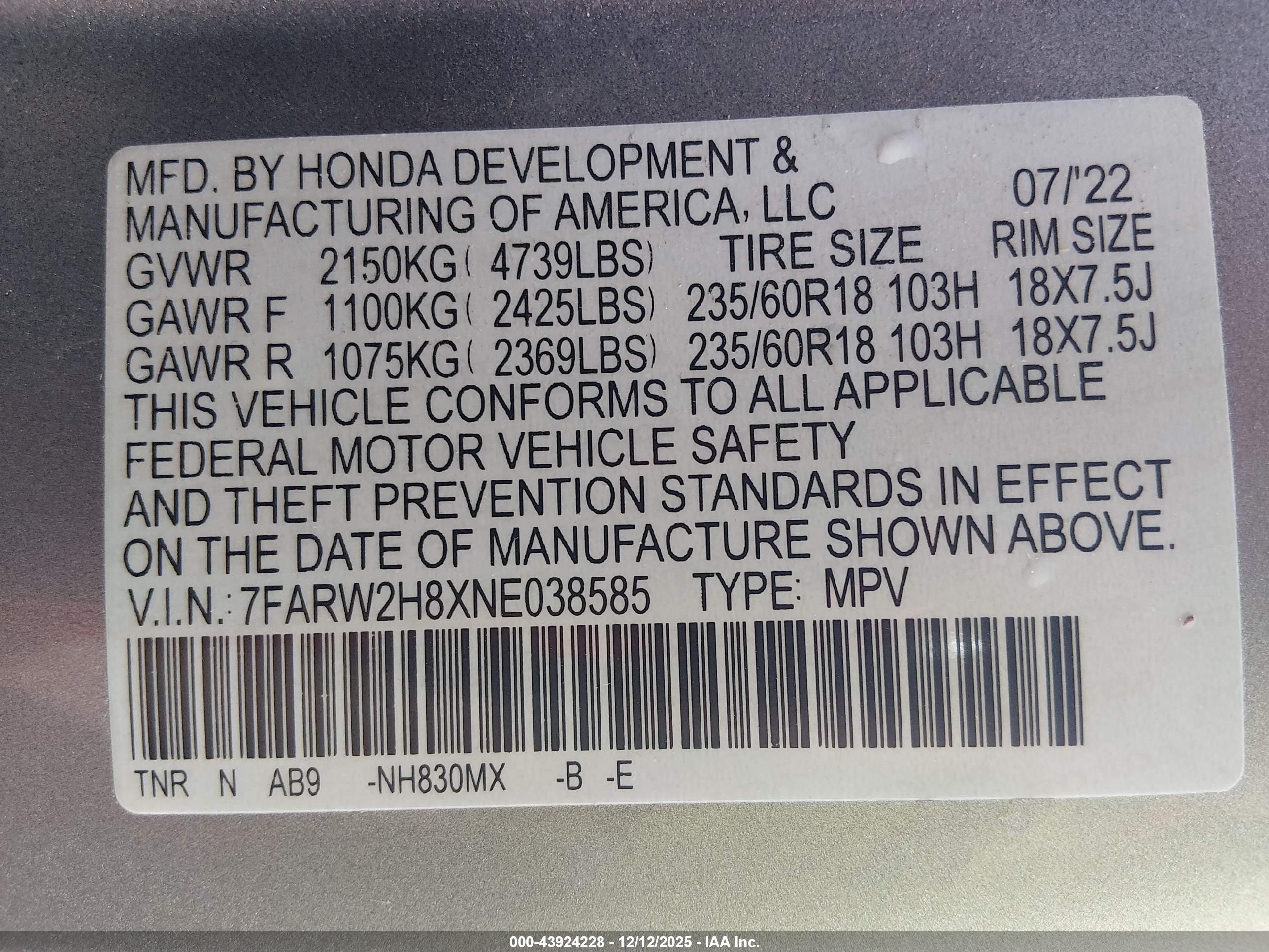 HONDA CR-V image 9