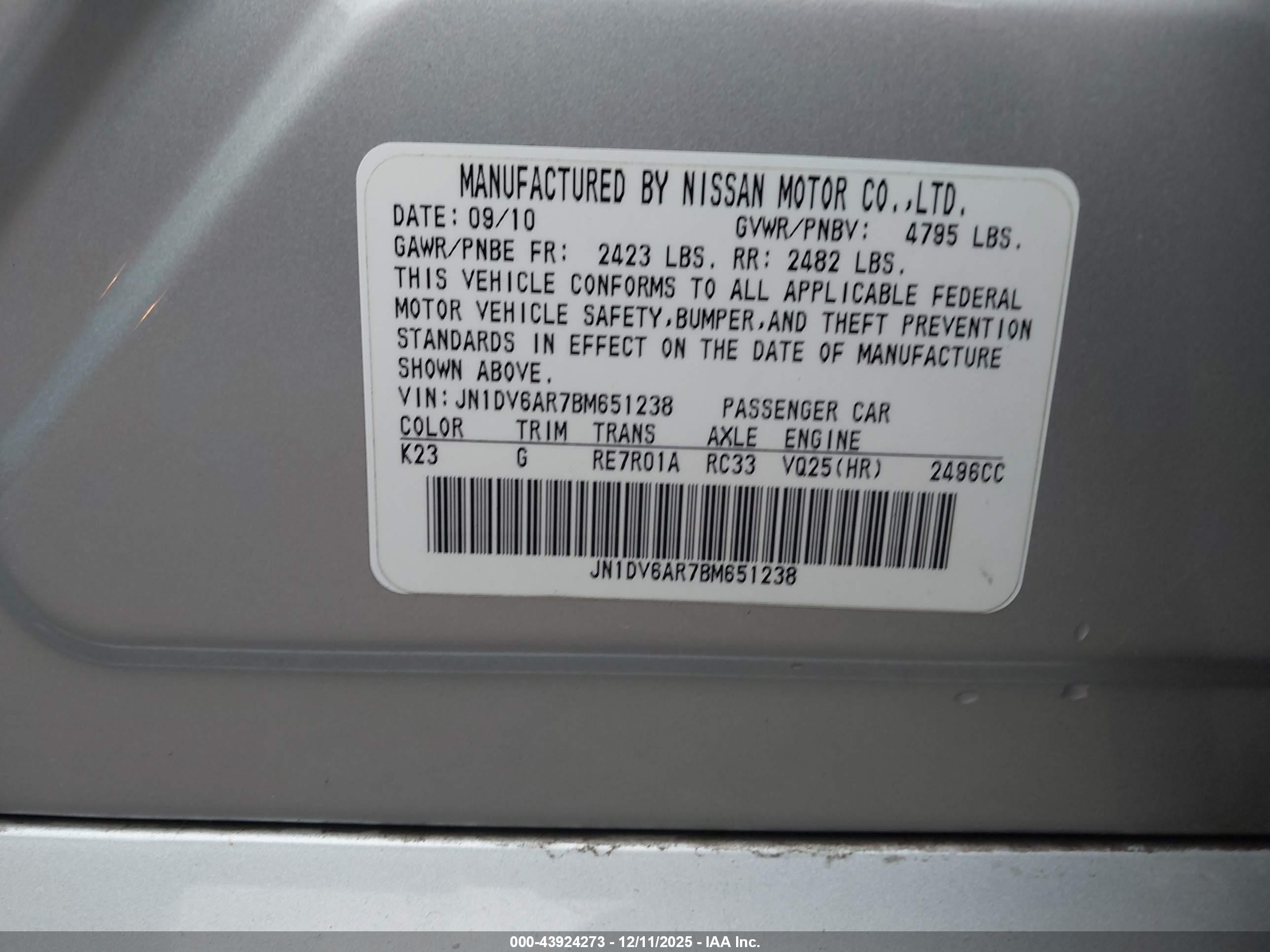 INFINITI G25X image 9