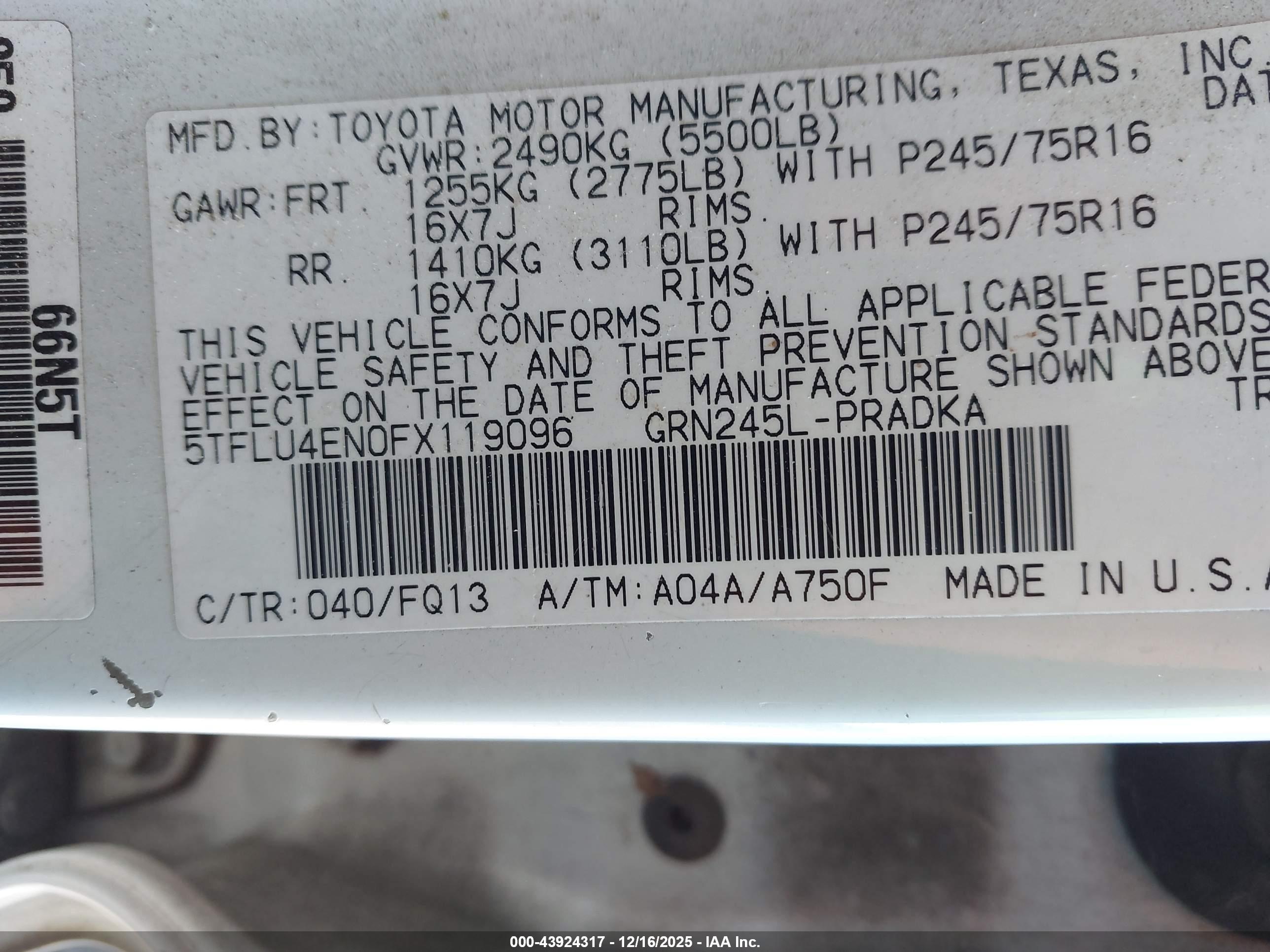 TOYOTA TACOMA image 9