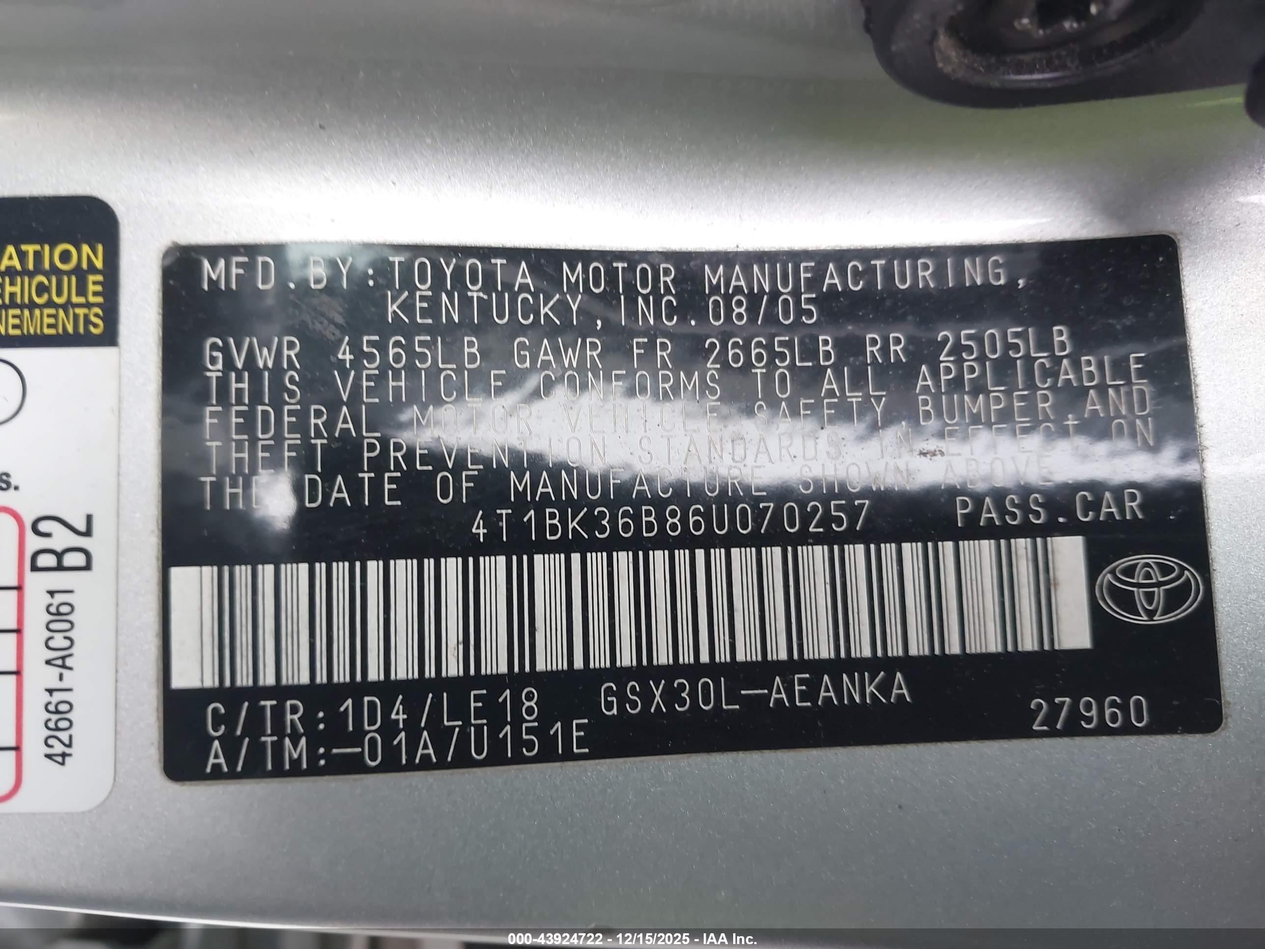 TOYOTA AVALON image 9