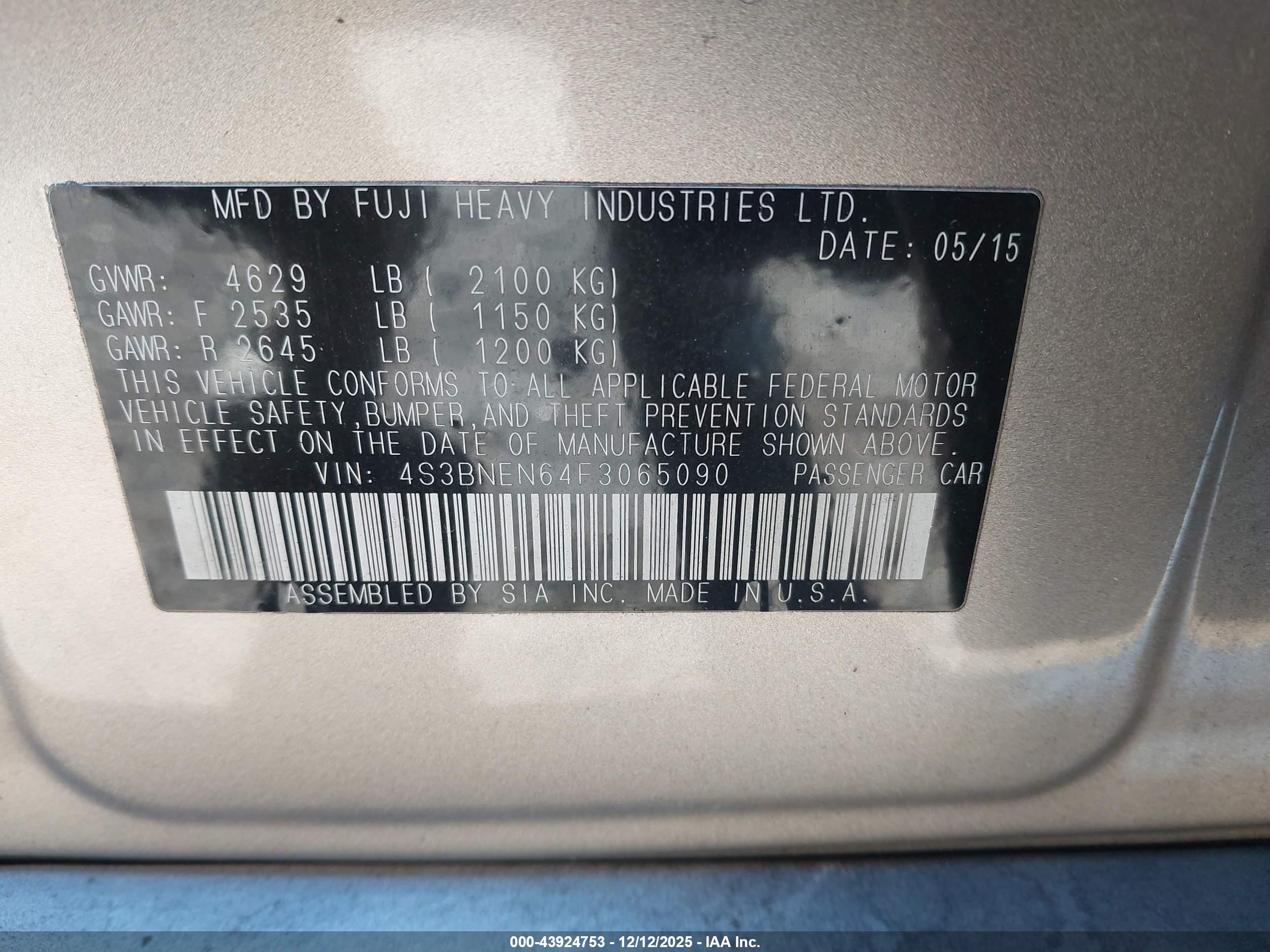 SUBARU LEGACY image 9