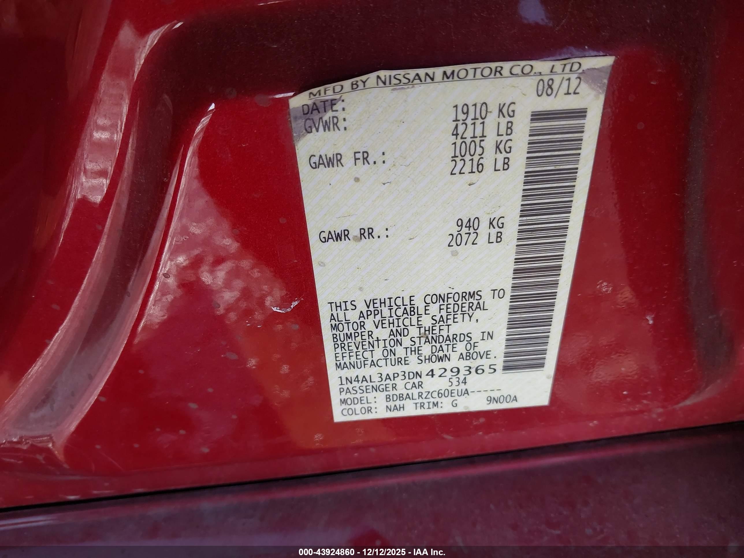 NISSAN ALTIMA image 9