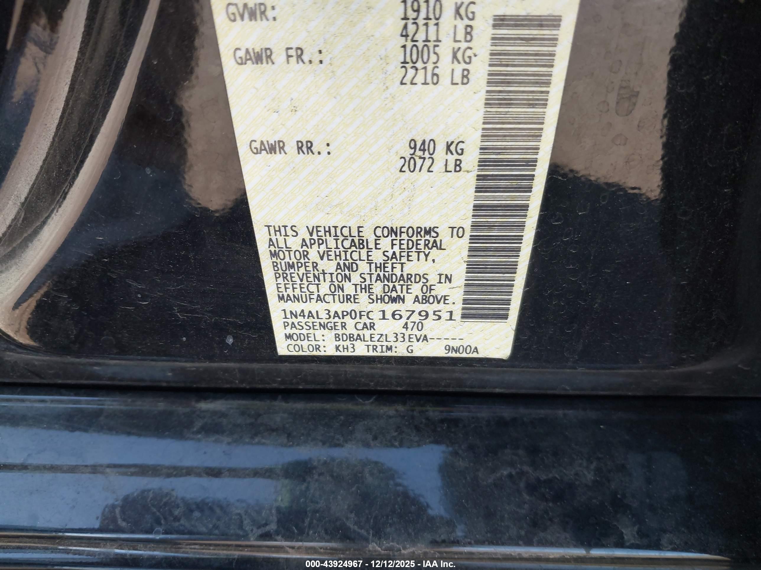NISSAN ALTIMA image 9