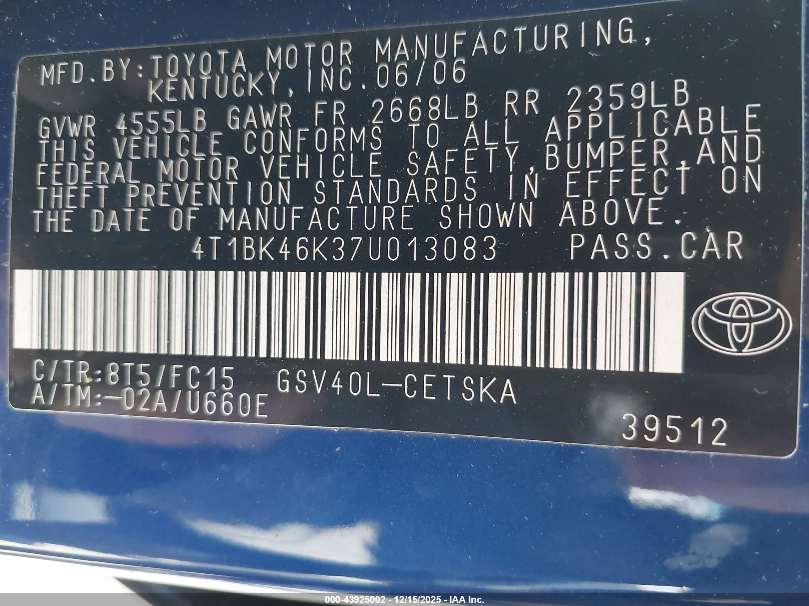 TOYOTA CAMRY image 9