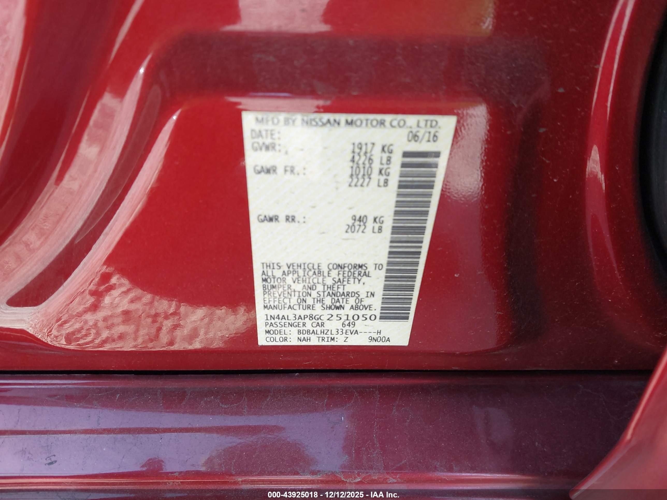 NISSAN ALTIMA image 9