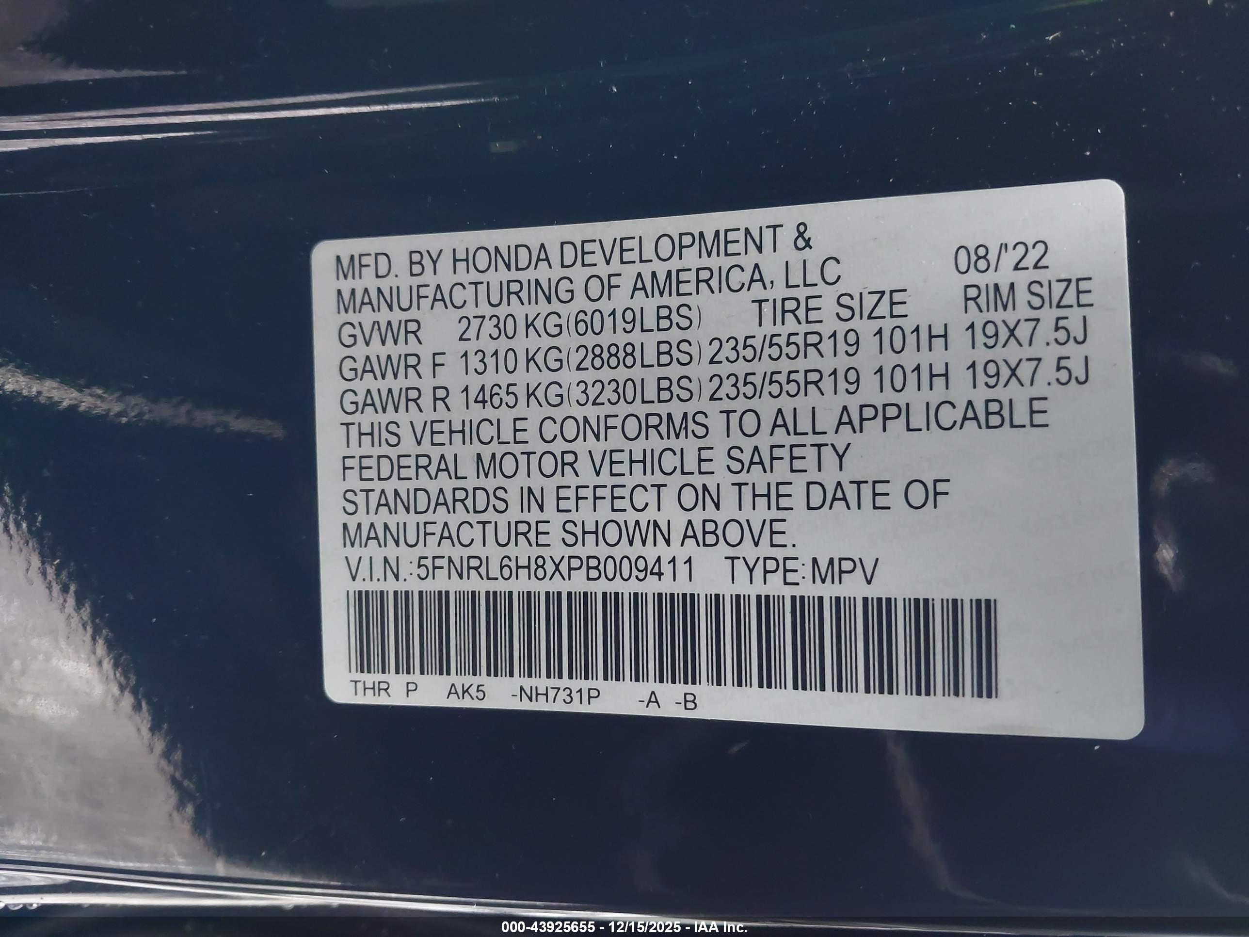 HONDA ODYSSEY image 9