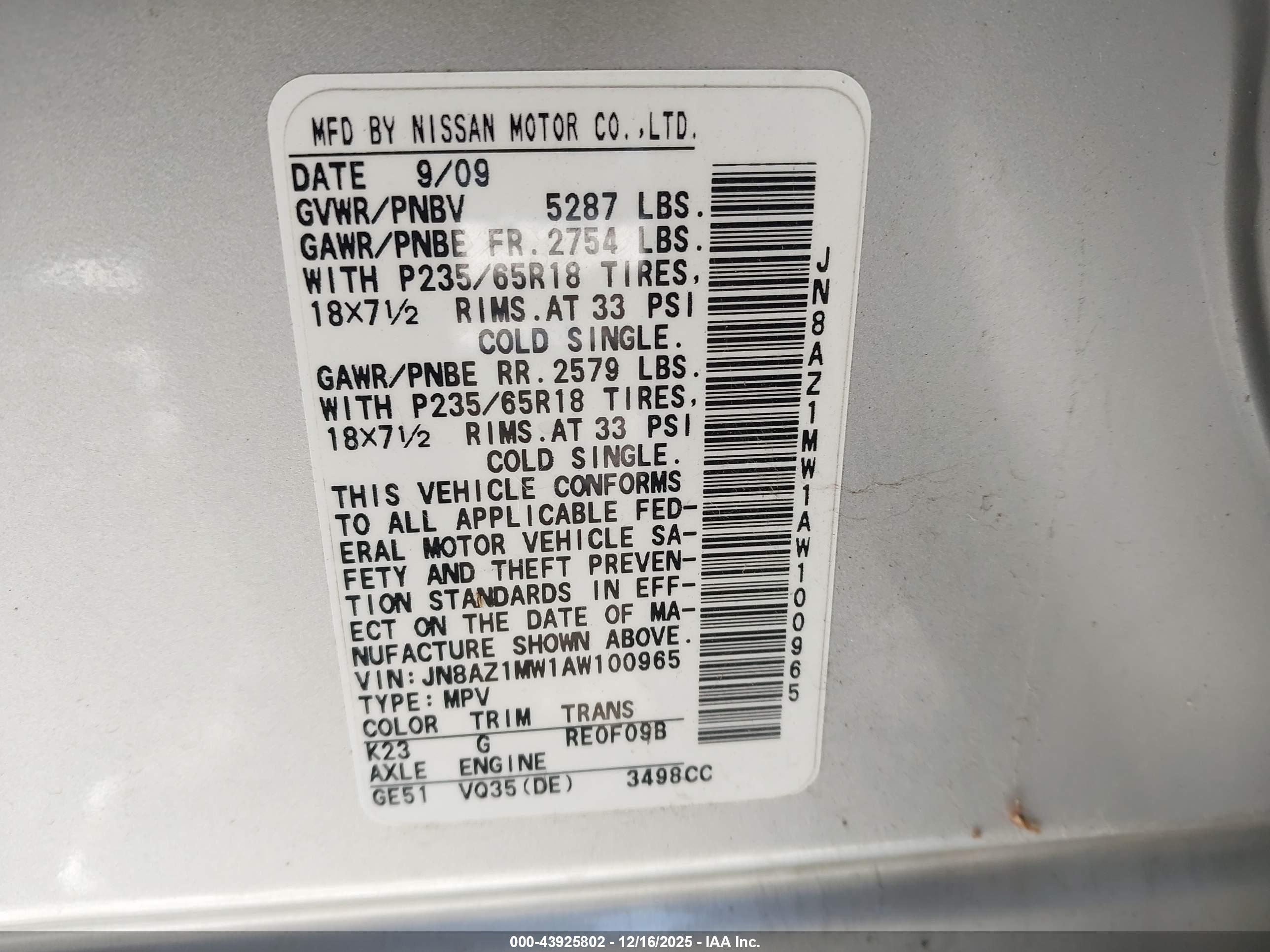NISSAN MURANO image 9