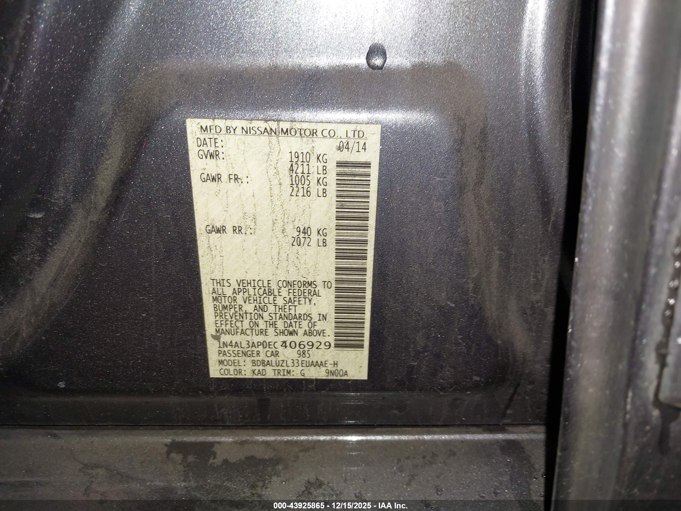 NISSAN ALTIMA image 9