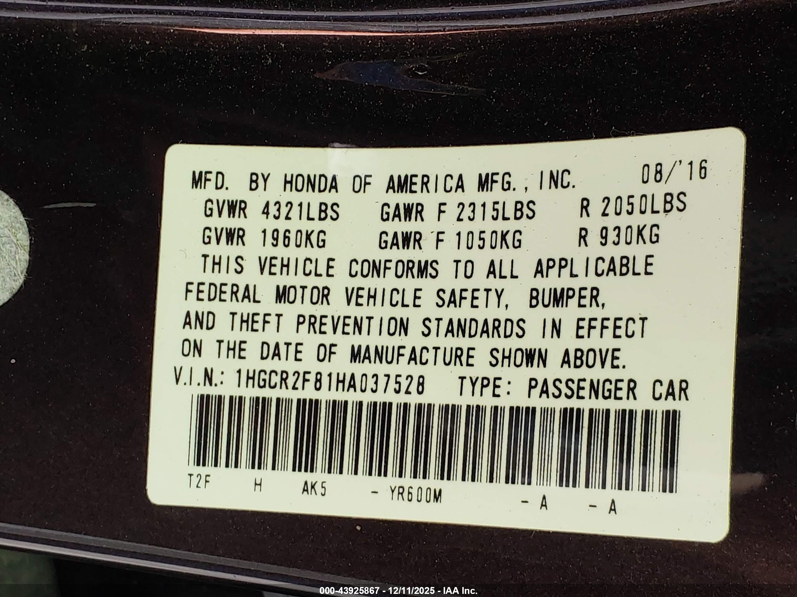 HONDA ACCORD image 9