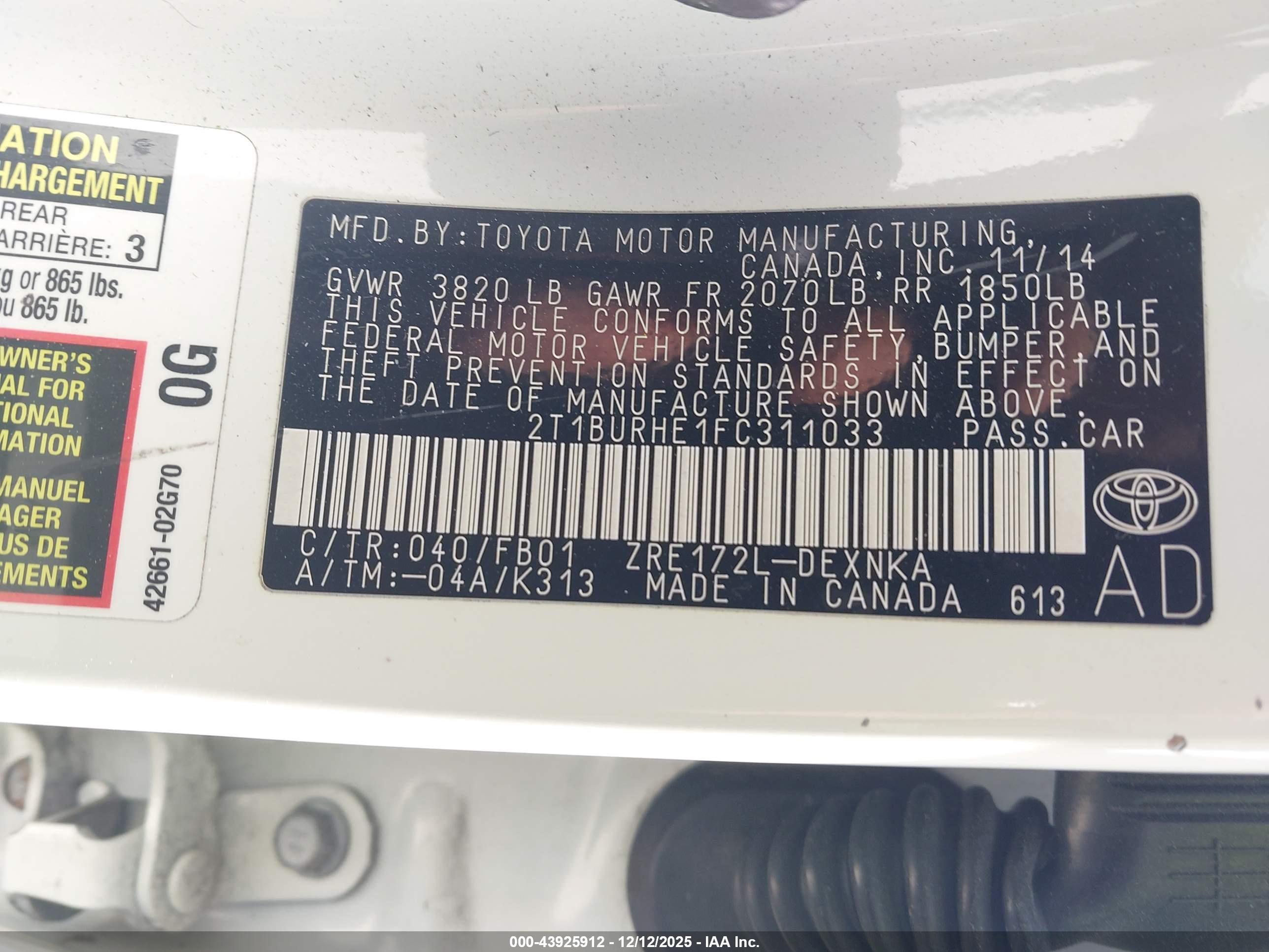 TOYOTA COROLLA image 9
