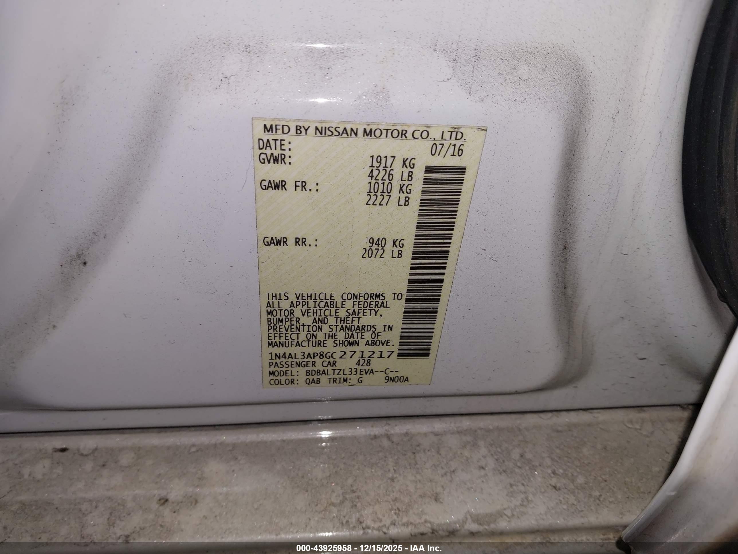 NISSAN ALTIMA image 9