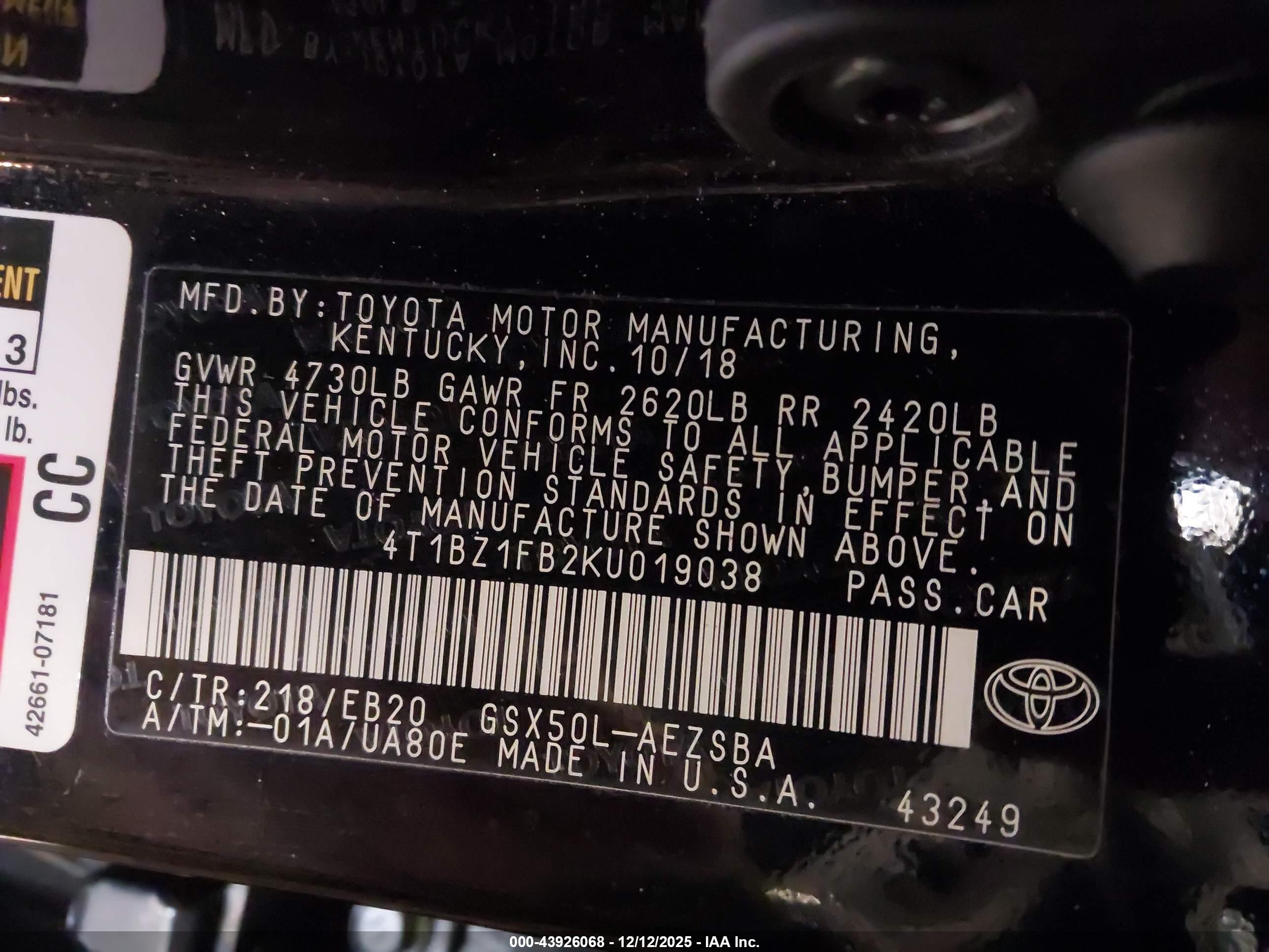TOYOTA AVALON image 9