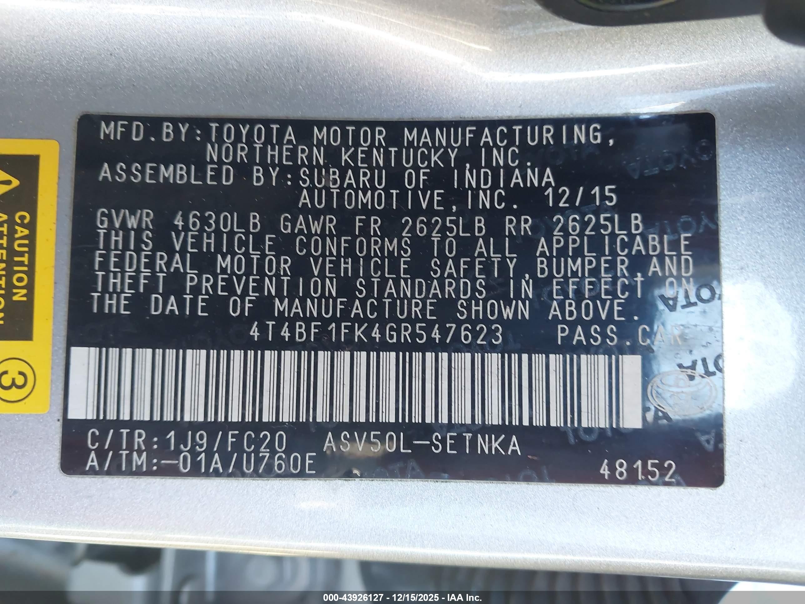 TOYOTA CAMRY image 9