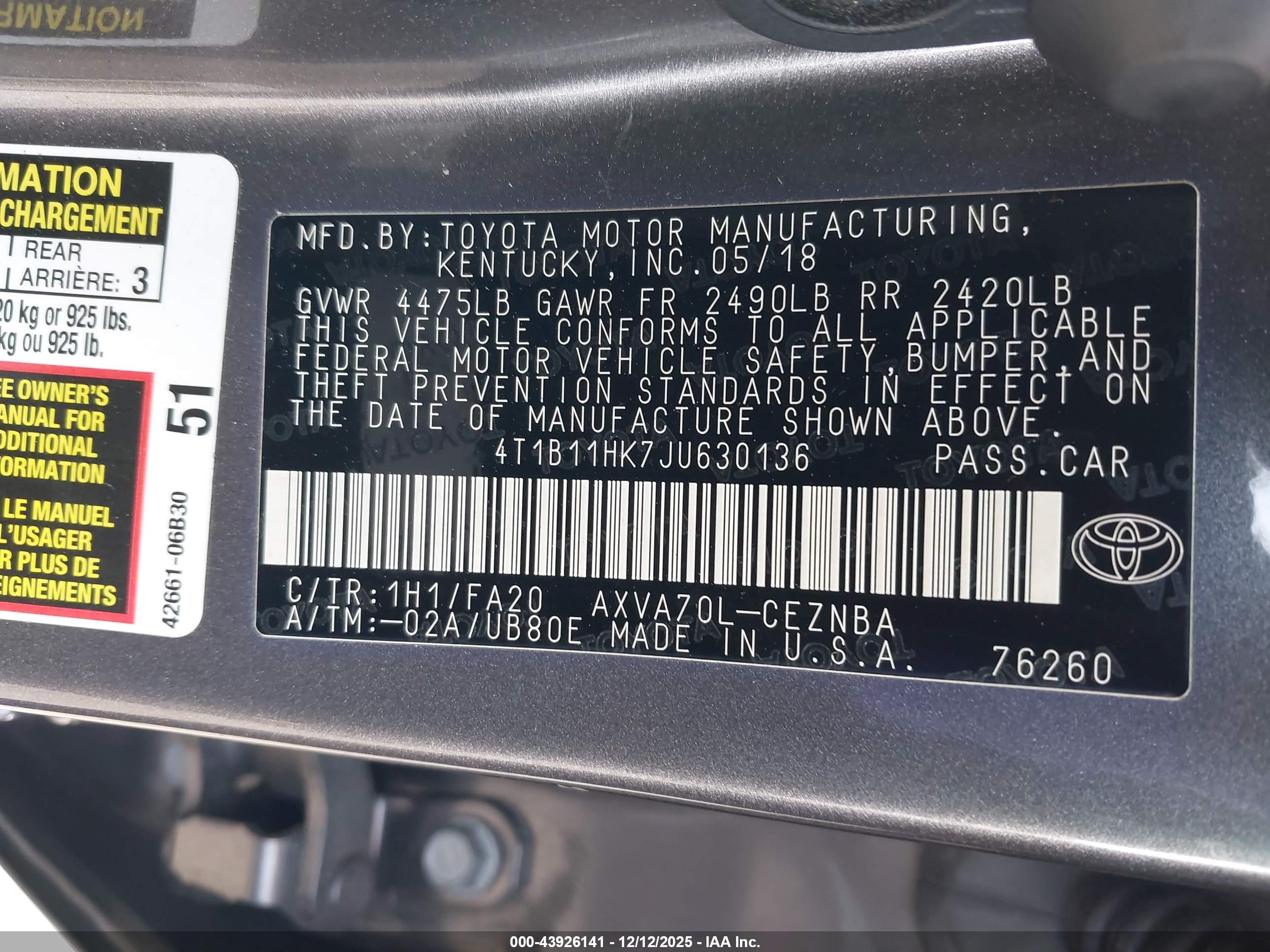 TOYOTA CAMRY image 9