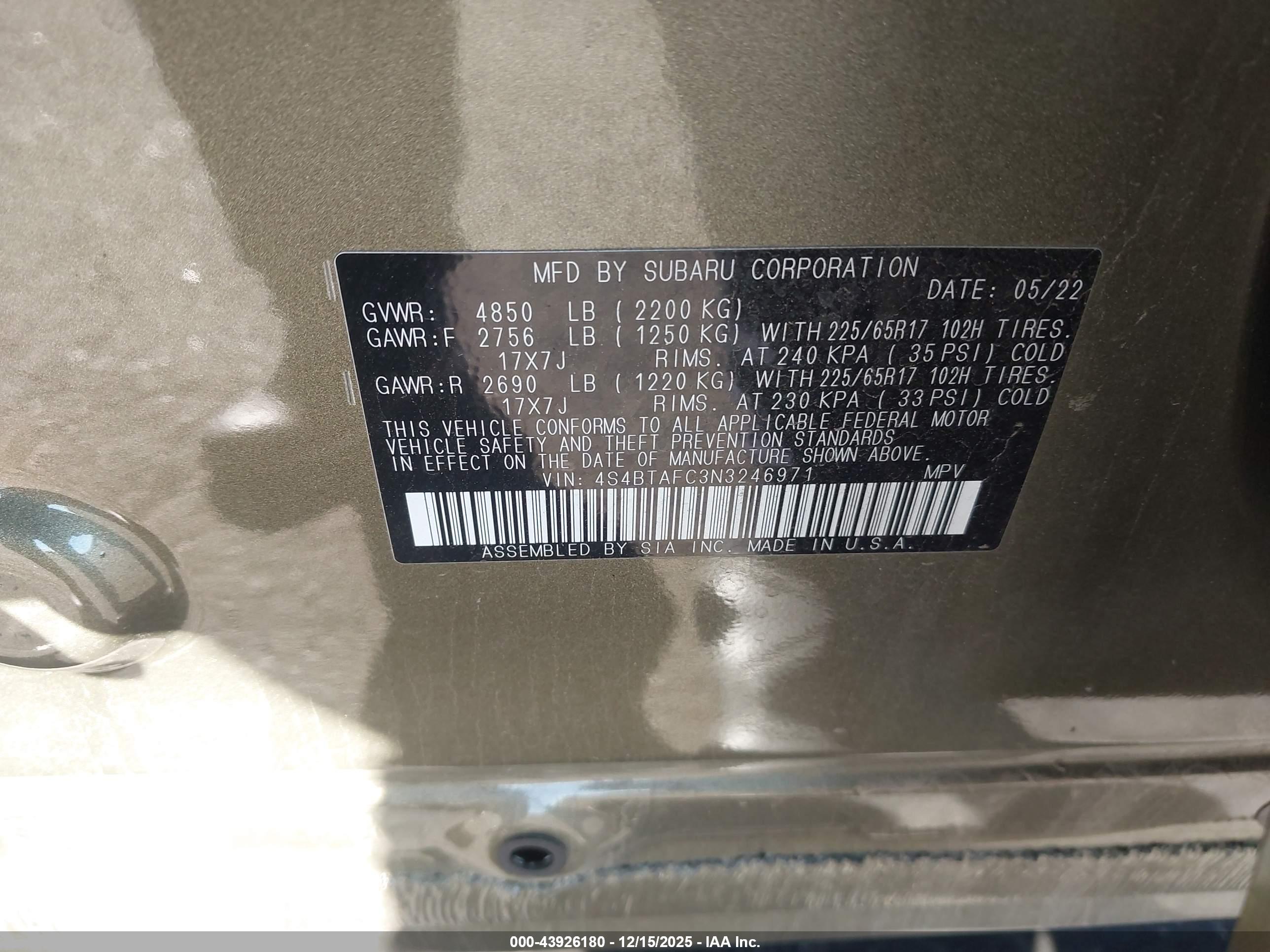 SUBARU OUTBACK image 9