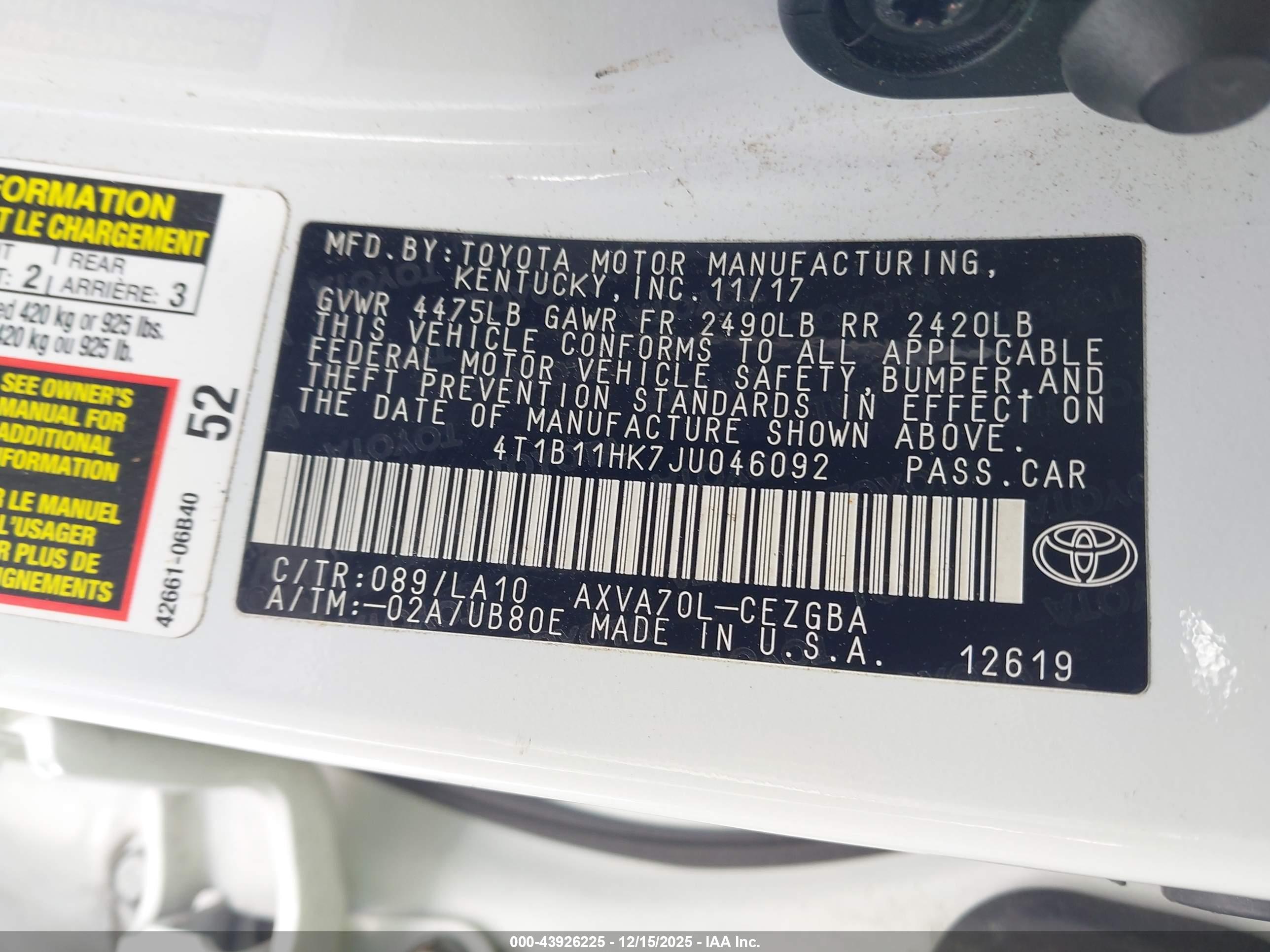 TOYOTA CAMRY image 9