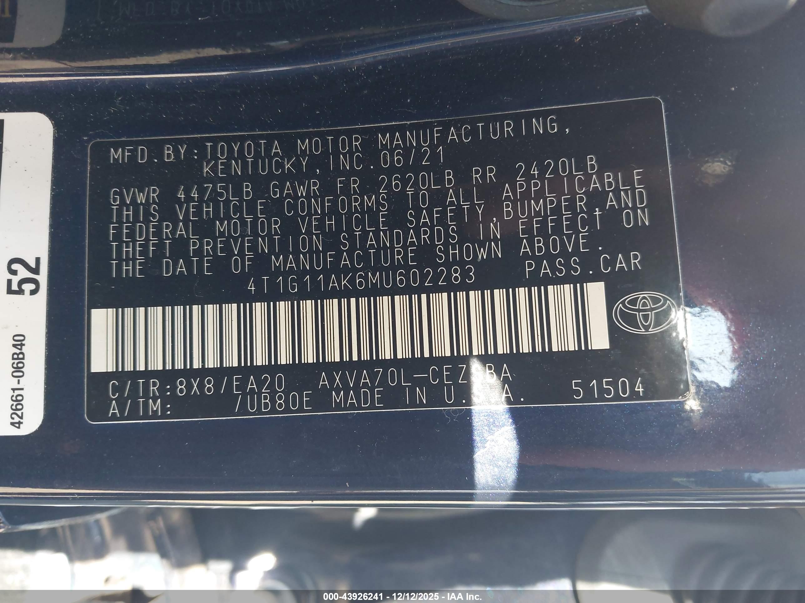 TOYOTA CAMRY image 9