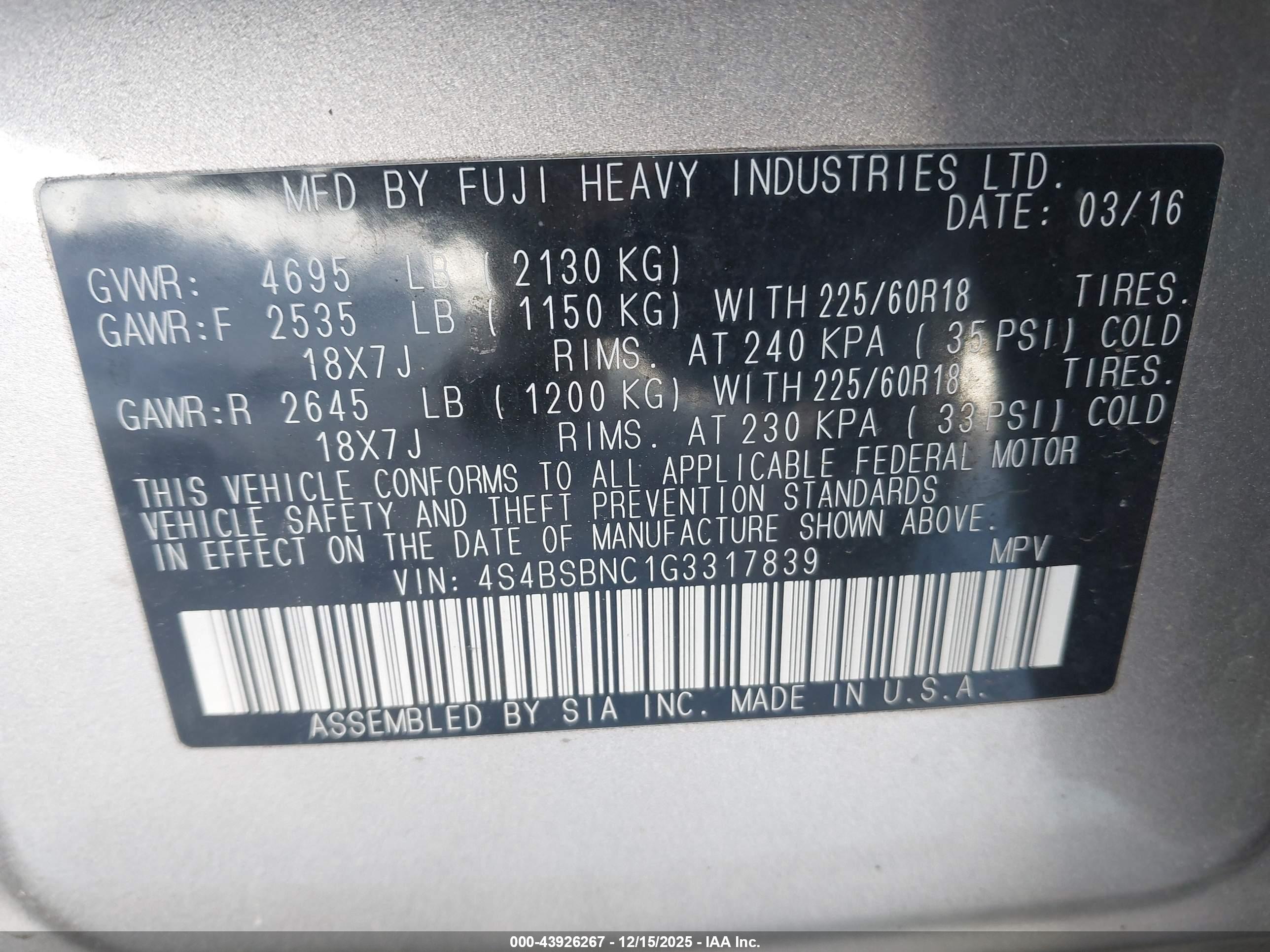 SUBARU OUTBACK image 9