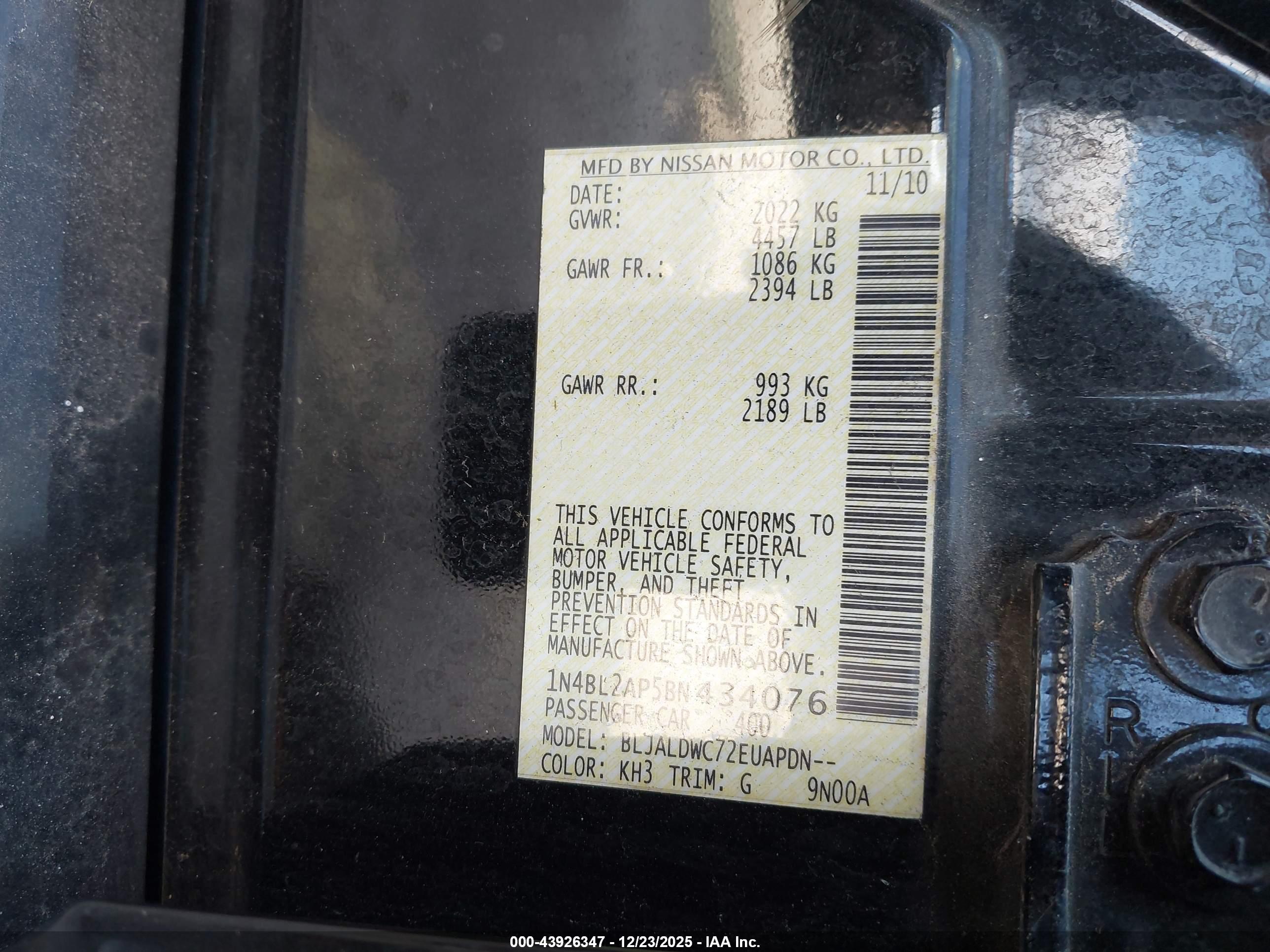 NISSAN ALTIMA image 9
