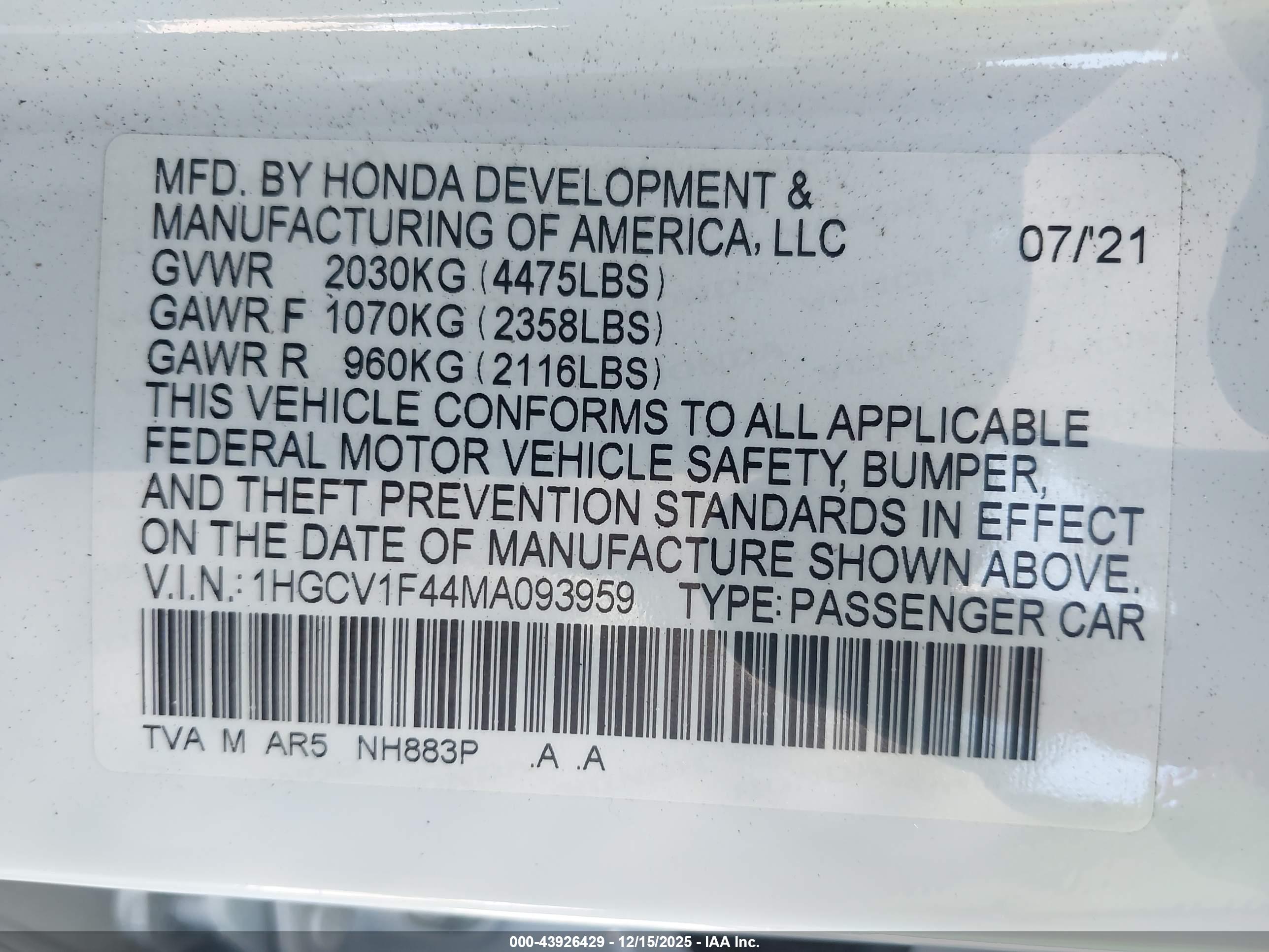 HONDA ACCORD image 9