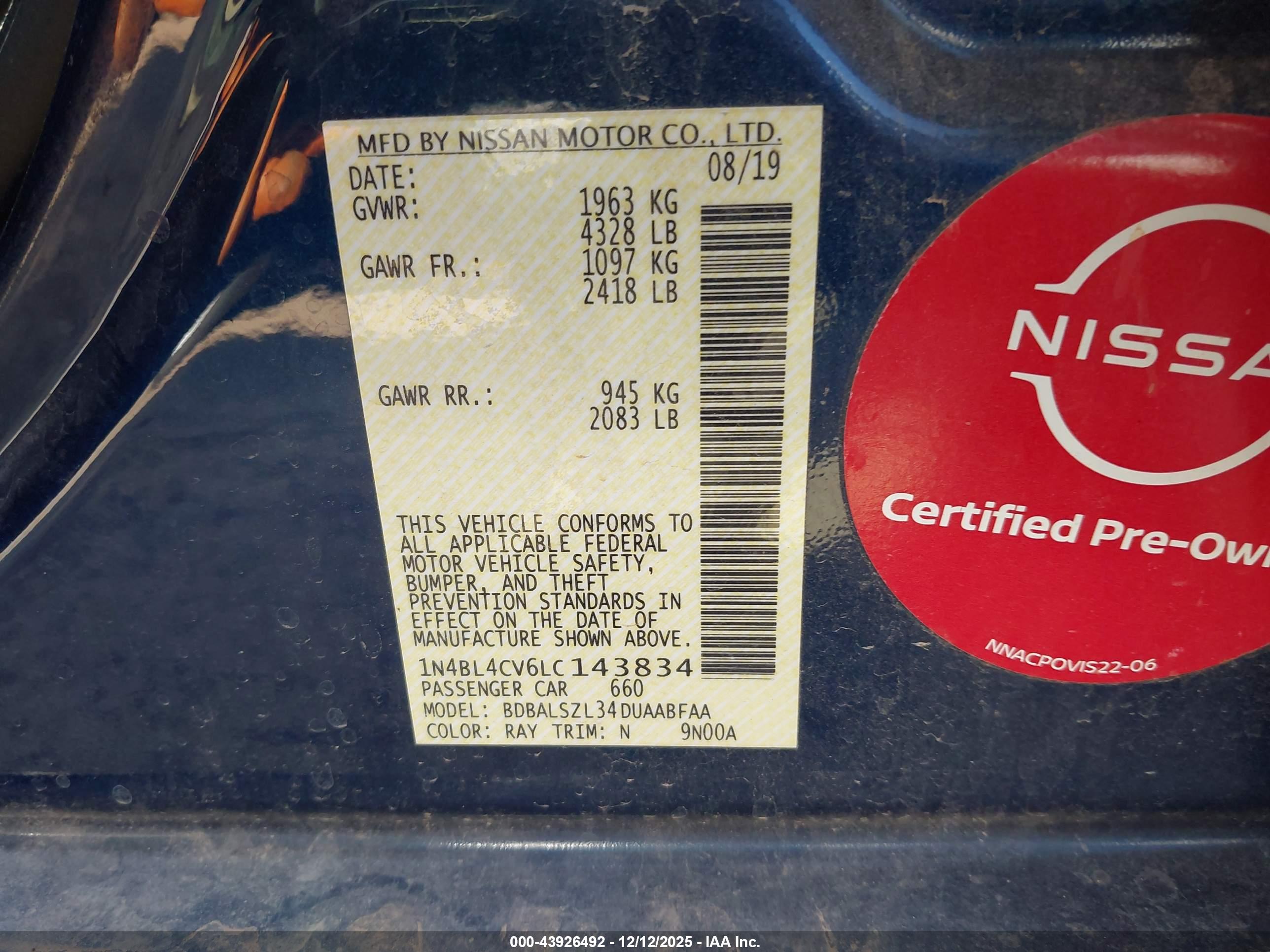 NISSAN ALTIMA image 9