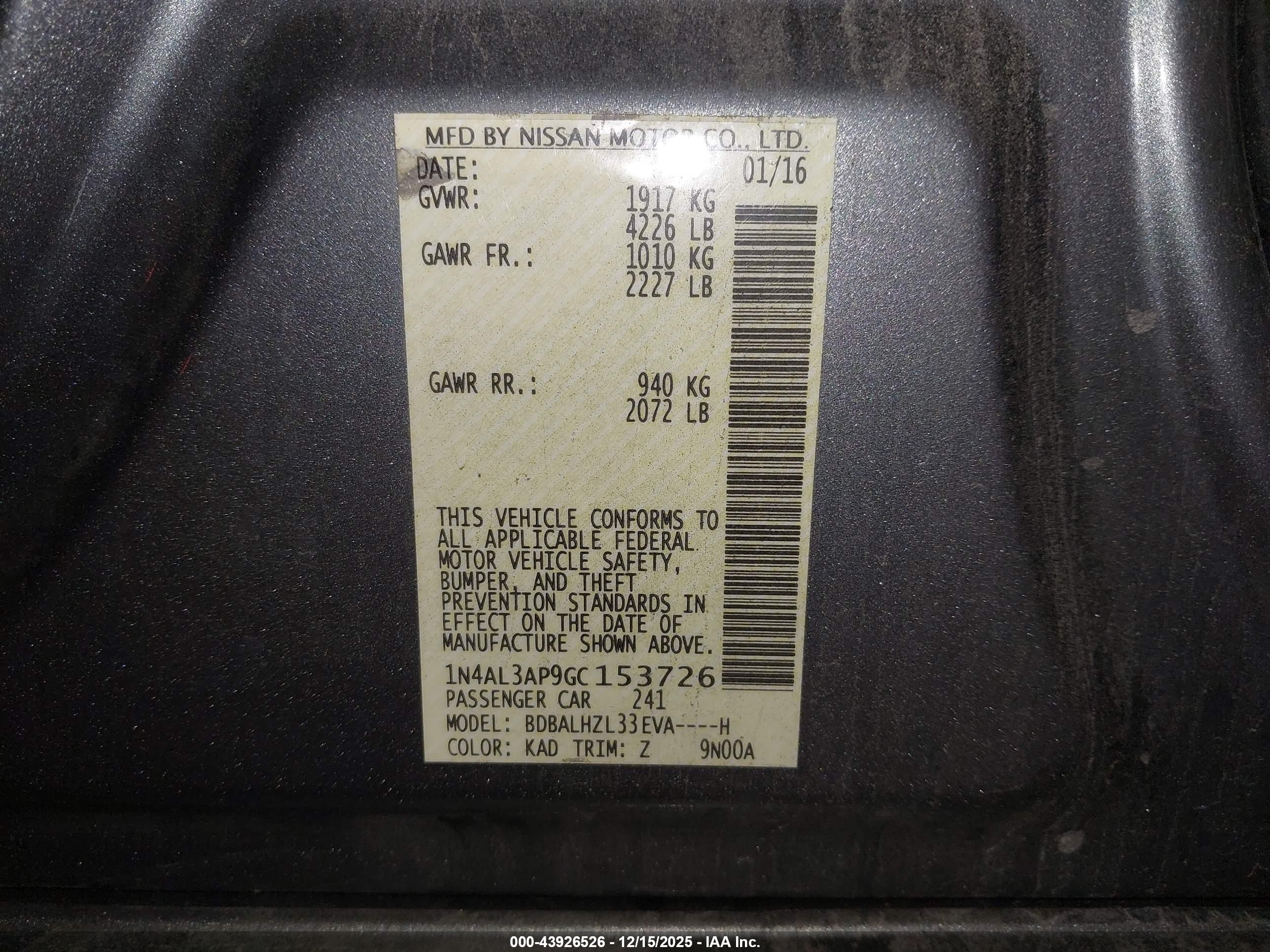 NISSAN ALTIMA image 9