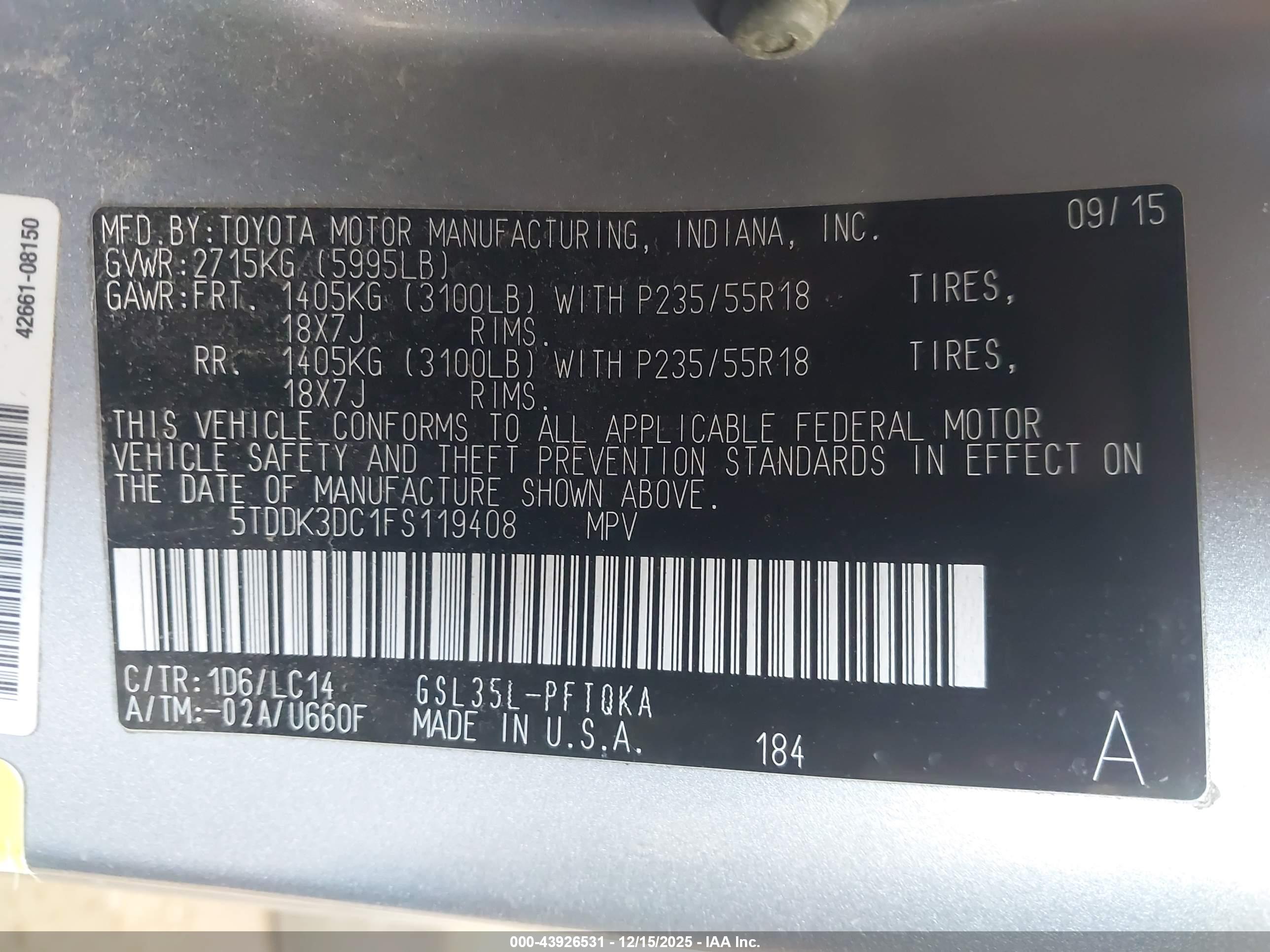 TOYOTA SIENNA image 9