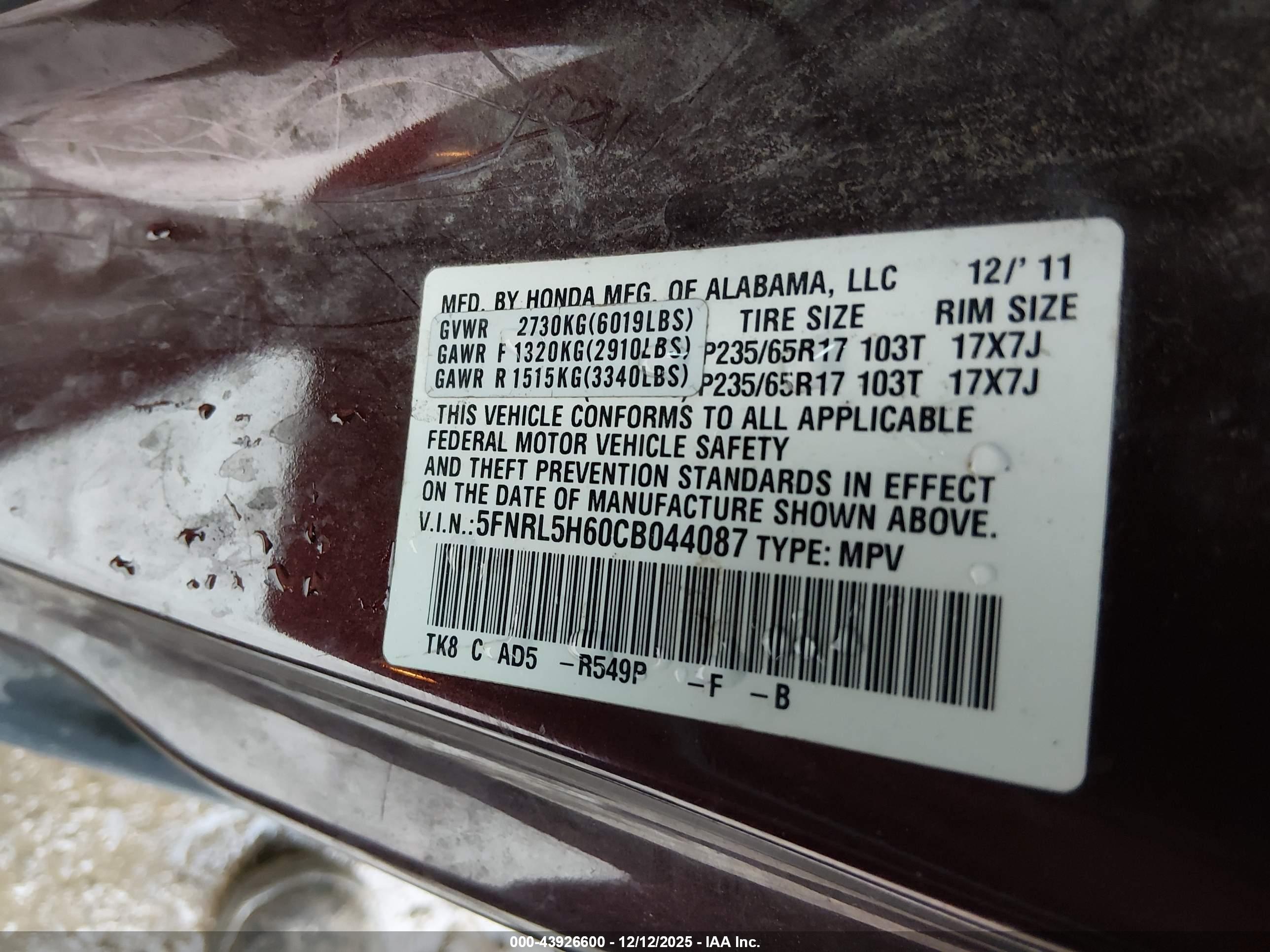HONDA ODYSSEY image 9