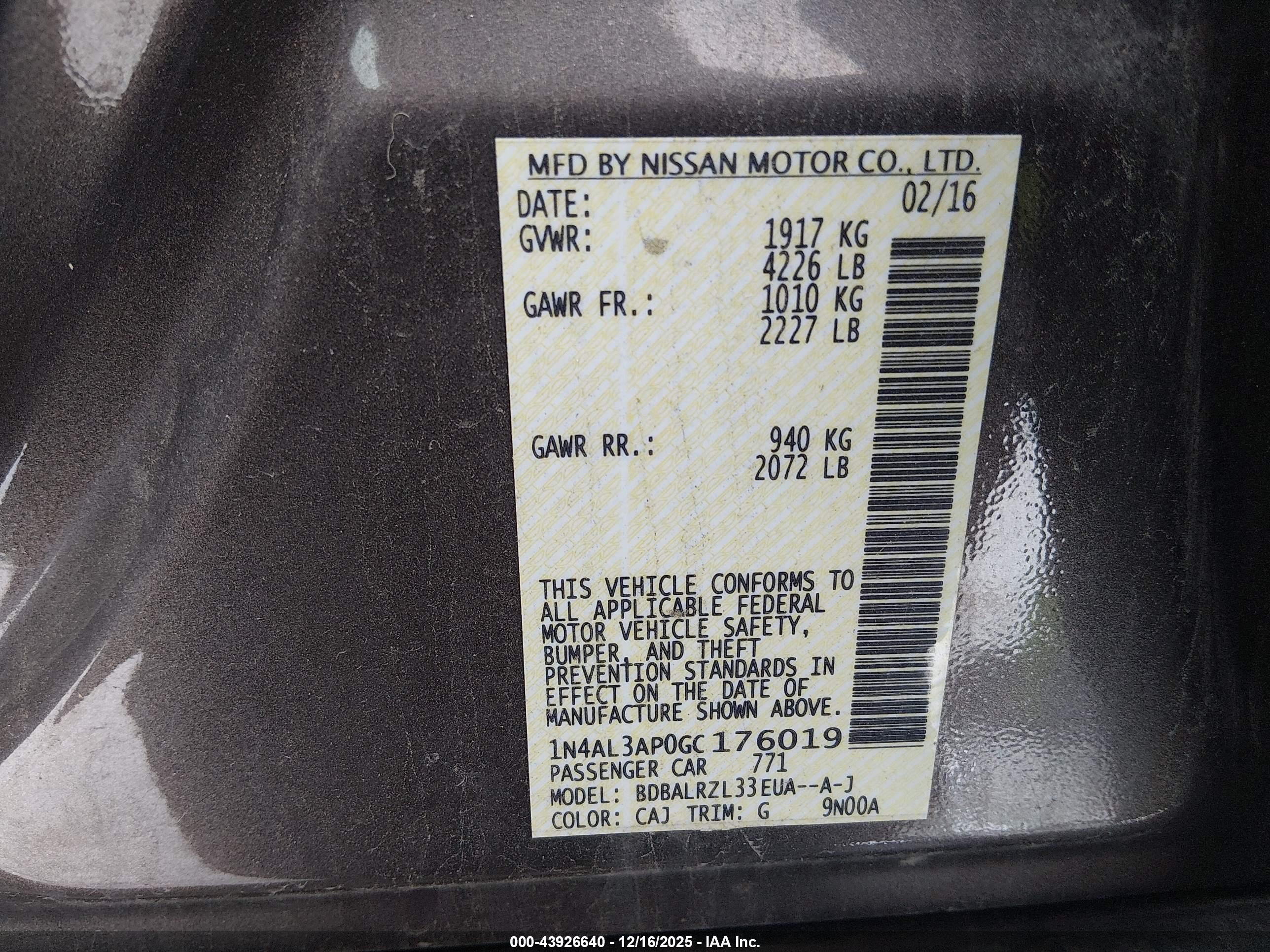 NISSAN ALTIMA image 9