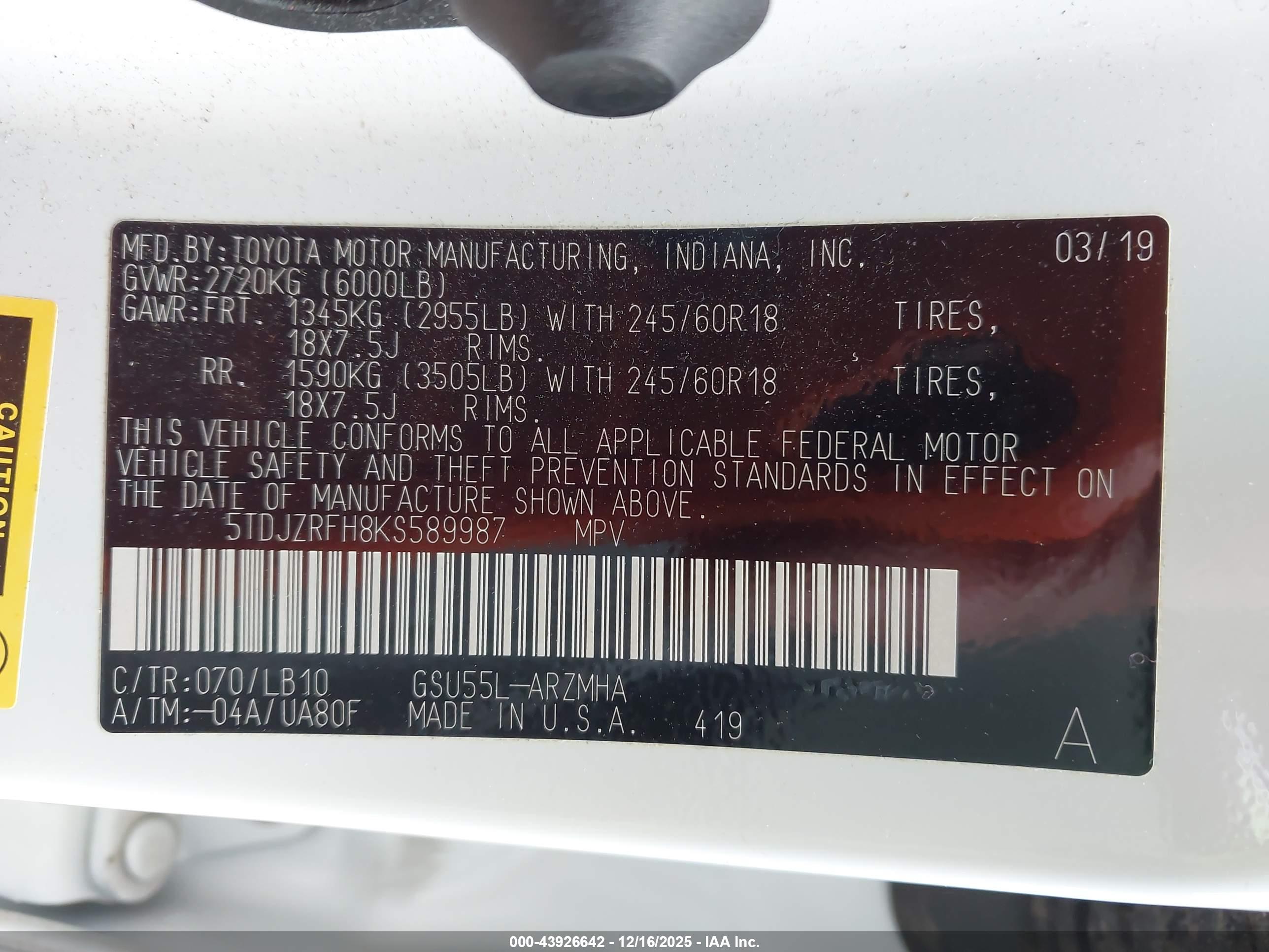 TOYOTA HIGHLANDER image 9