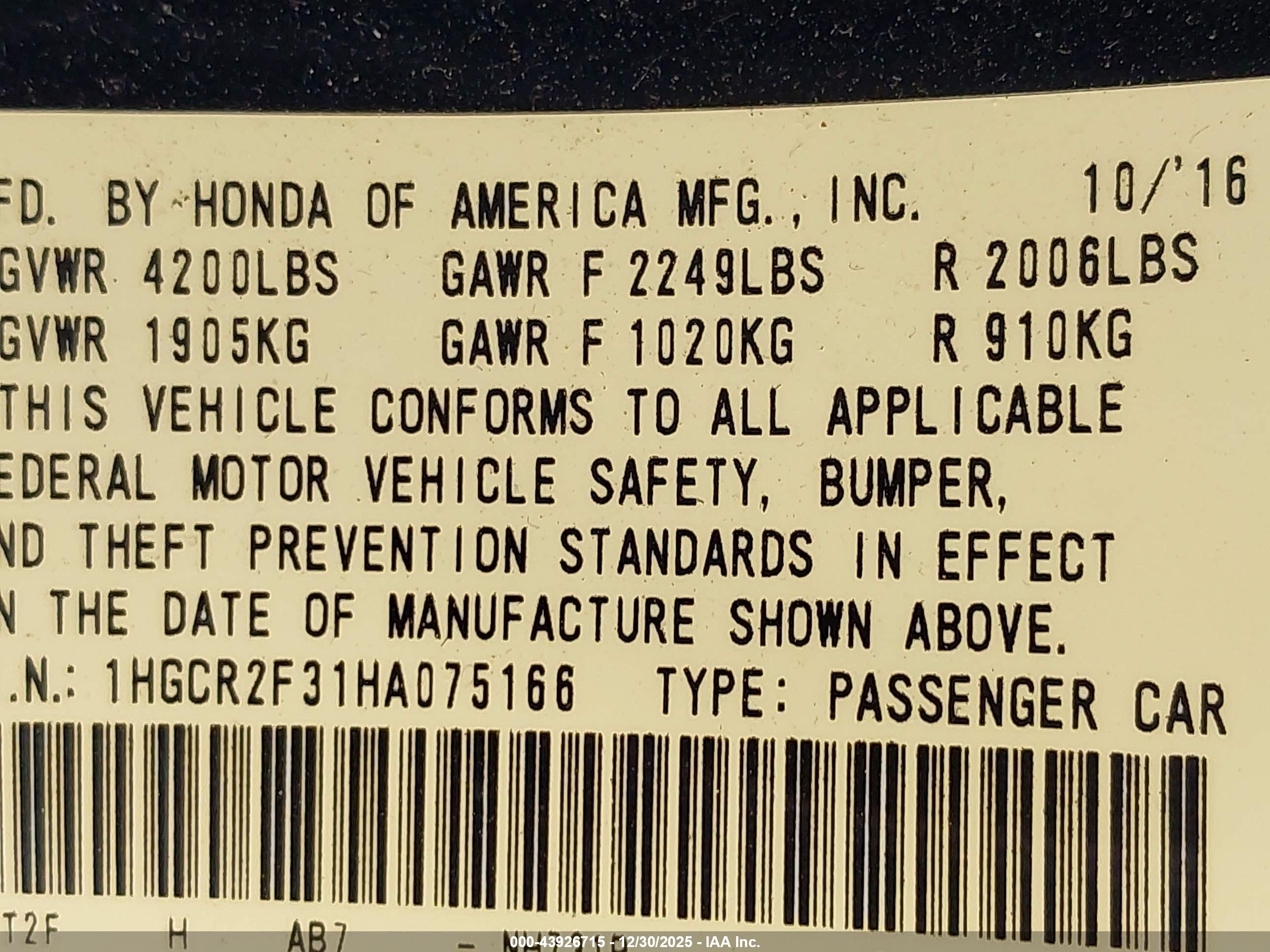 HONDA ACCORD image 9