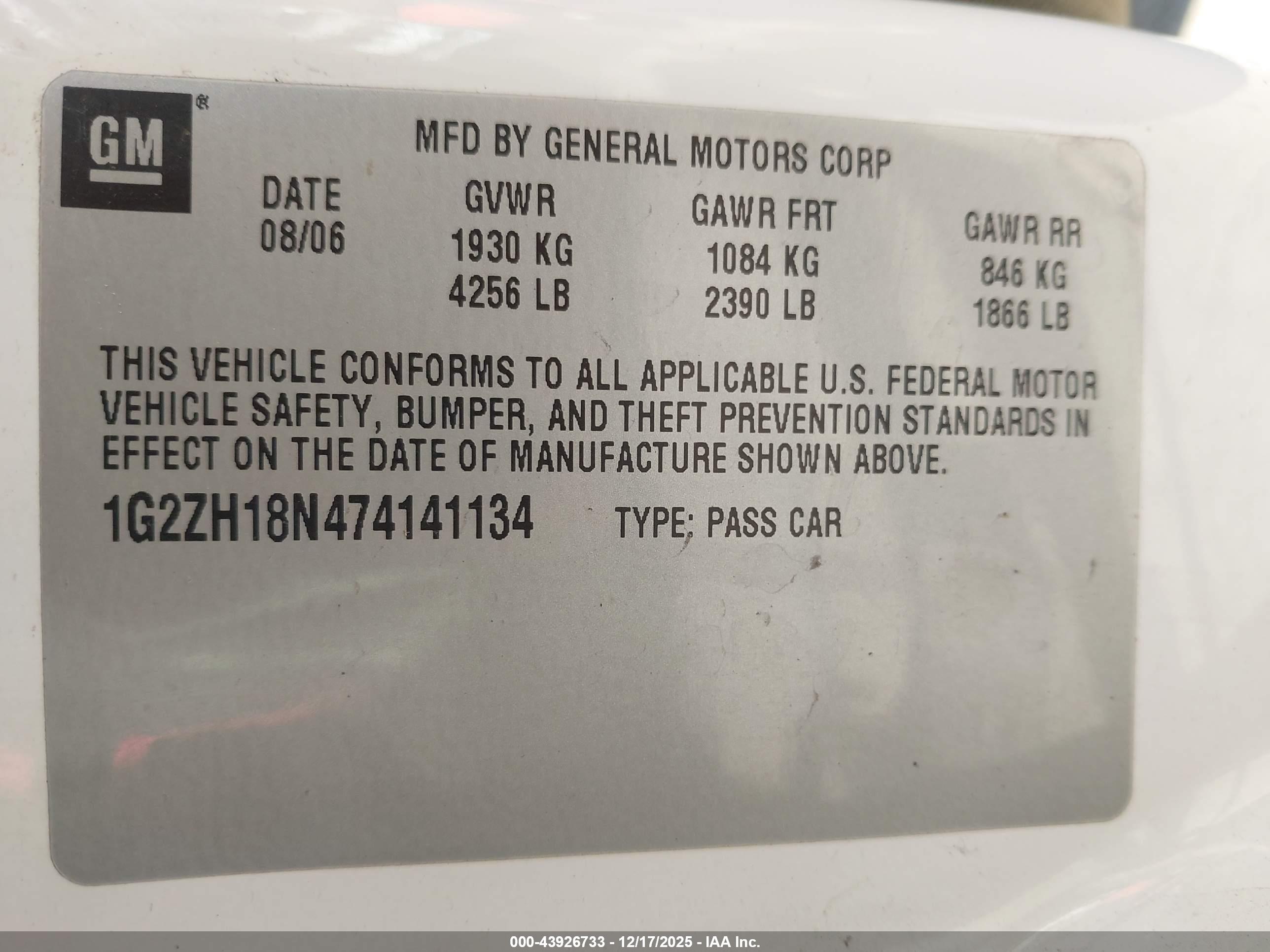 PONTIAC G6 image 9