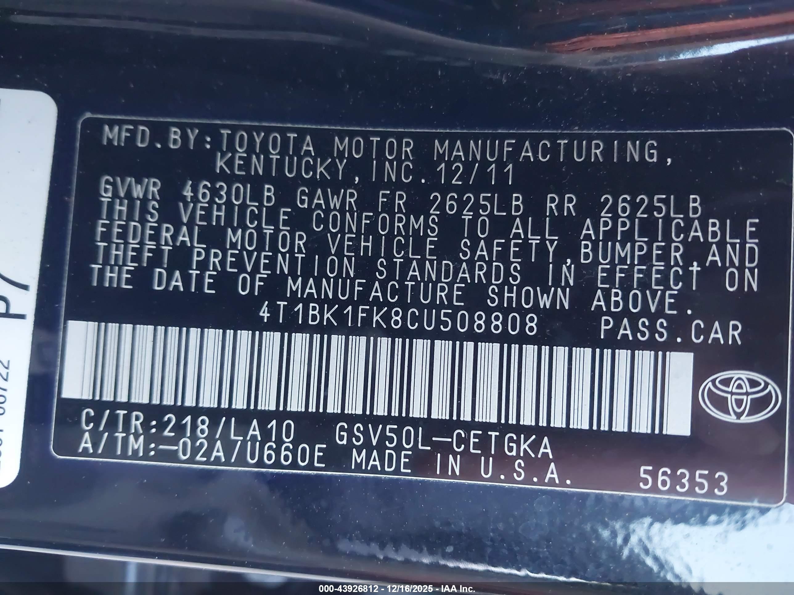 TOYOTA CAMRY image 9