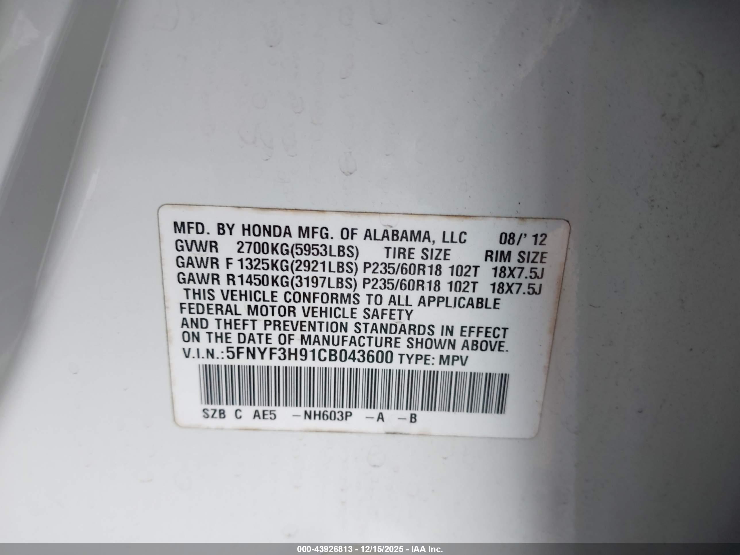 HONDA PILOT image 9