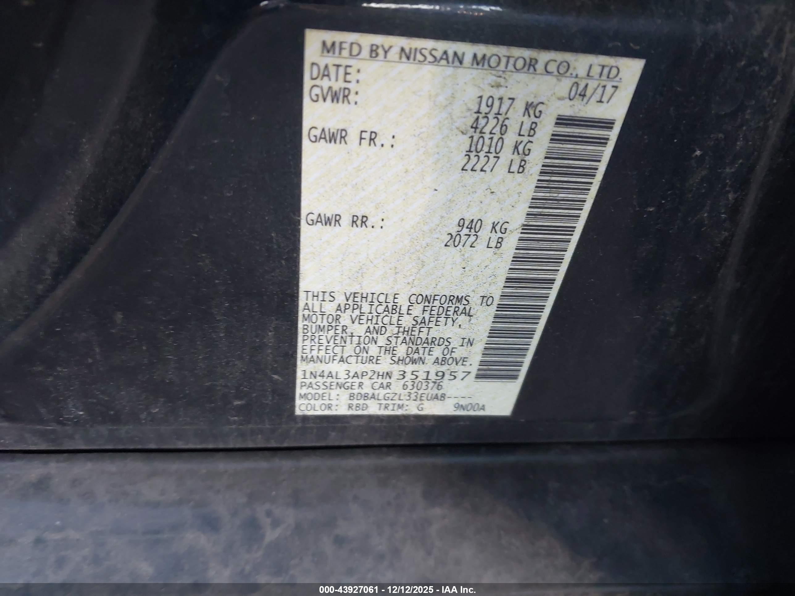 NISSAN ALTIMA image 9