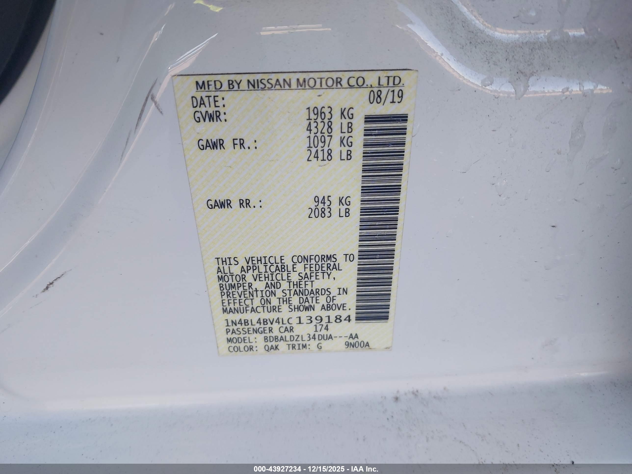 NISSAN ALTIMA image 9