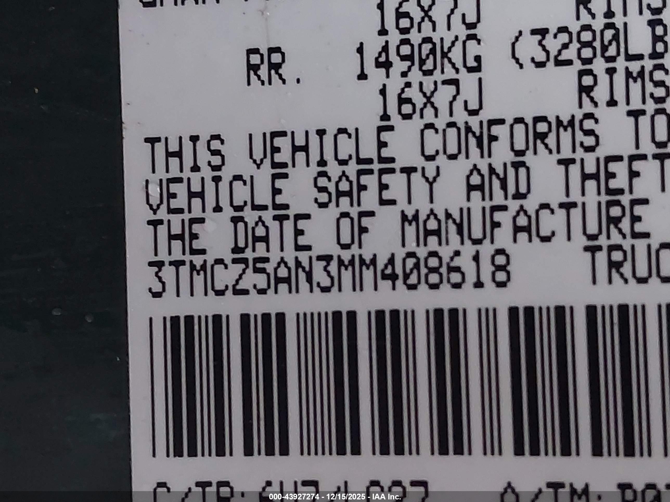 TOYOTA TACOMA image 9