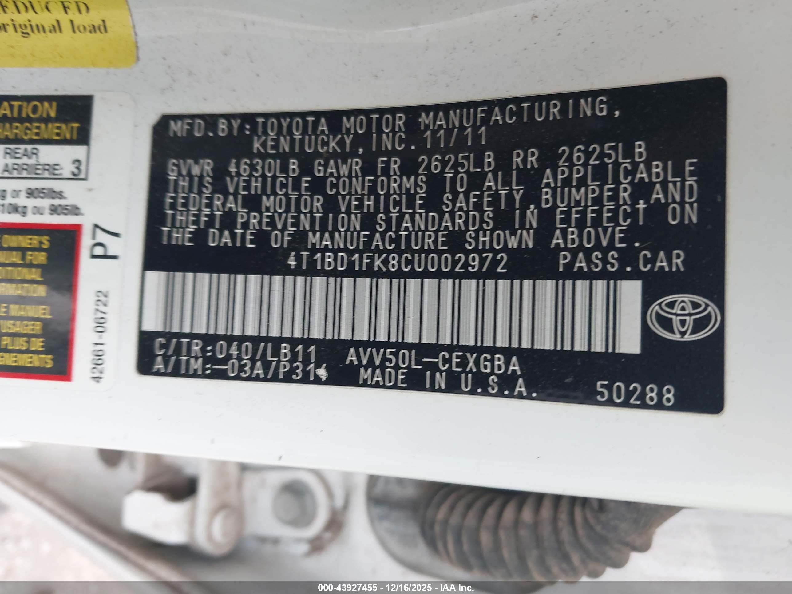 TOYOTA CAMRY image 9