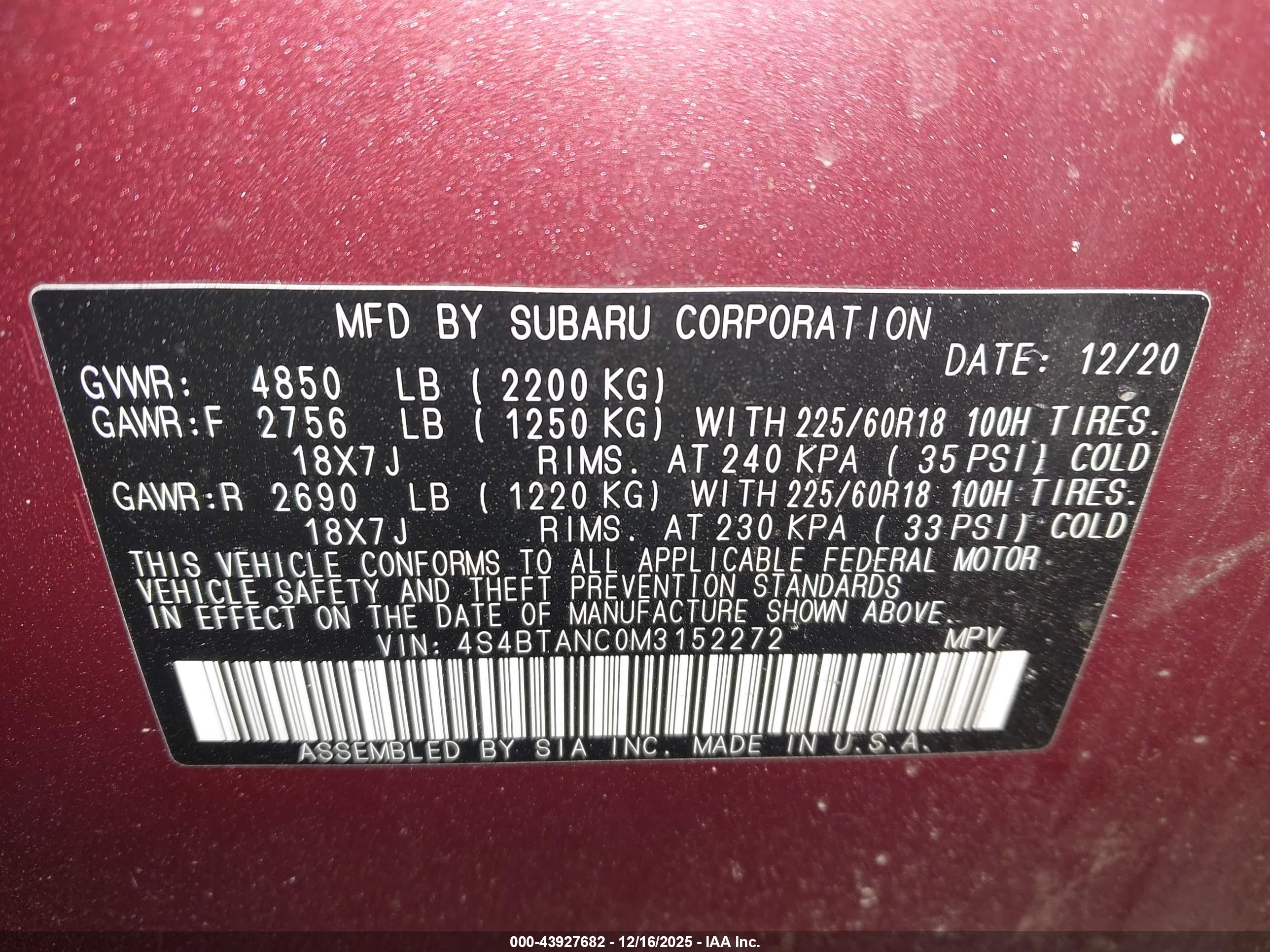 SUBARU OUTBACK image 9