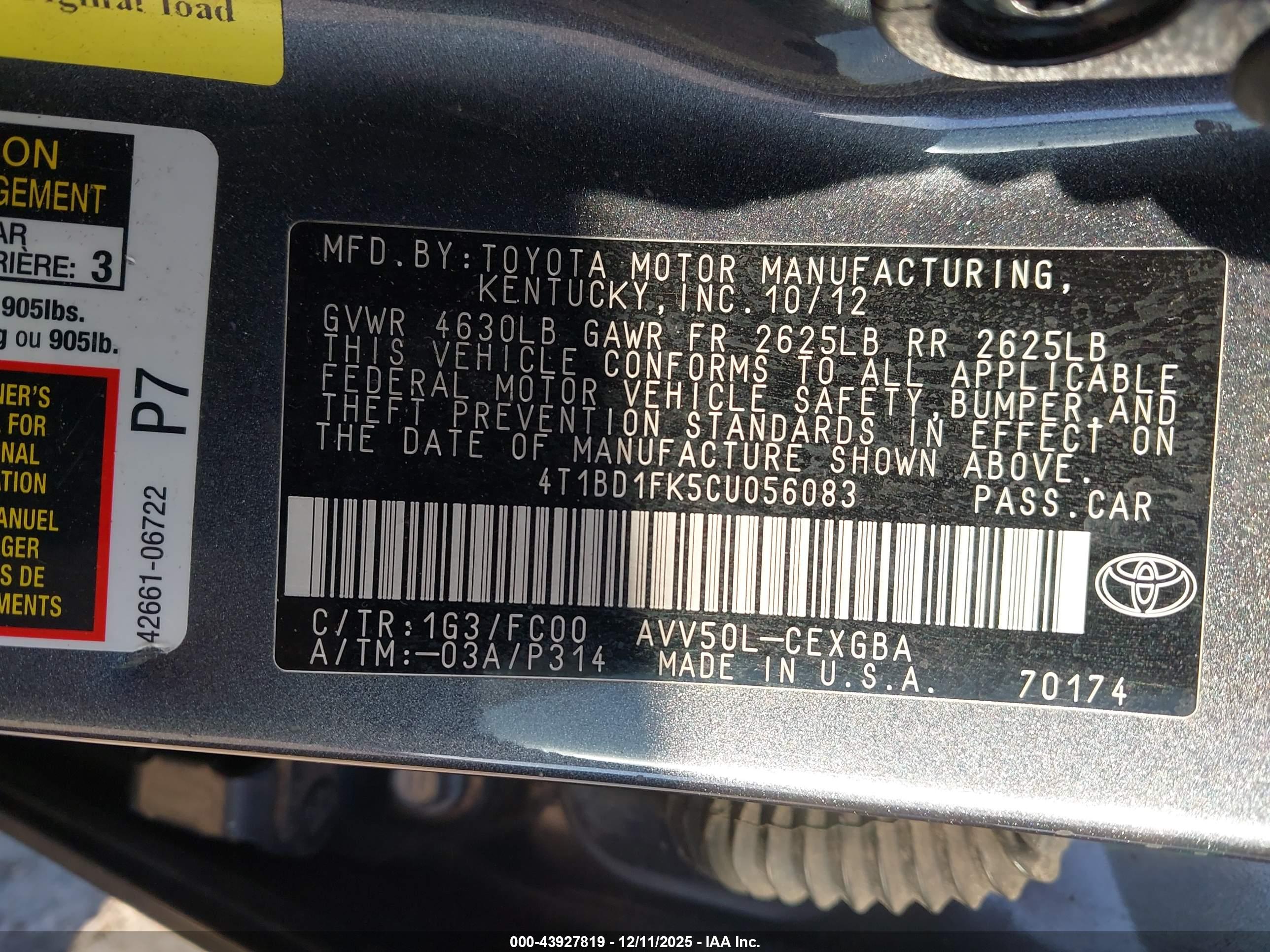 TOYOTA CAMRY image 9