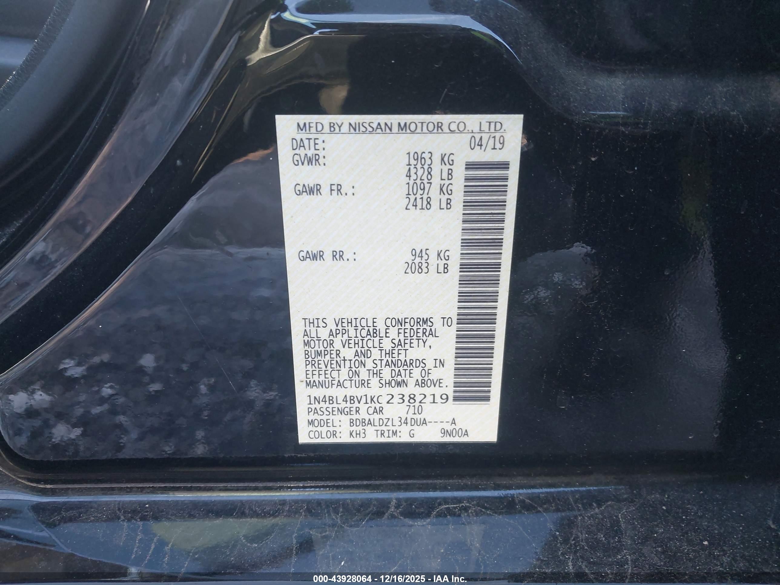 NISSAN ALTIMA image 9