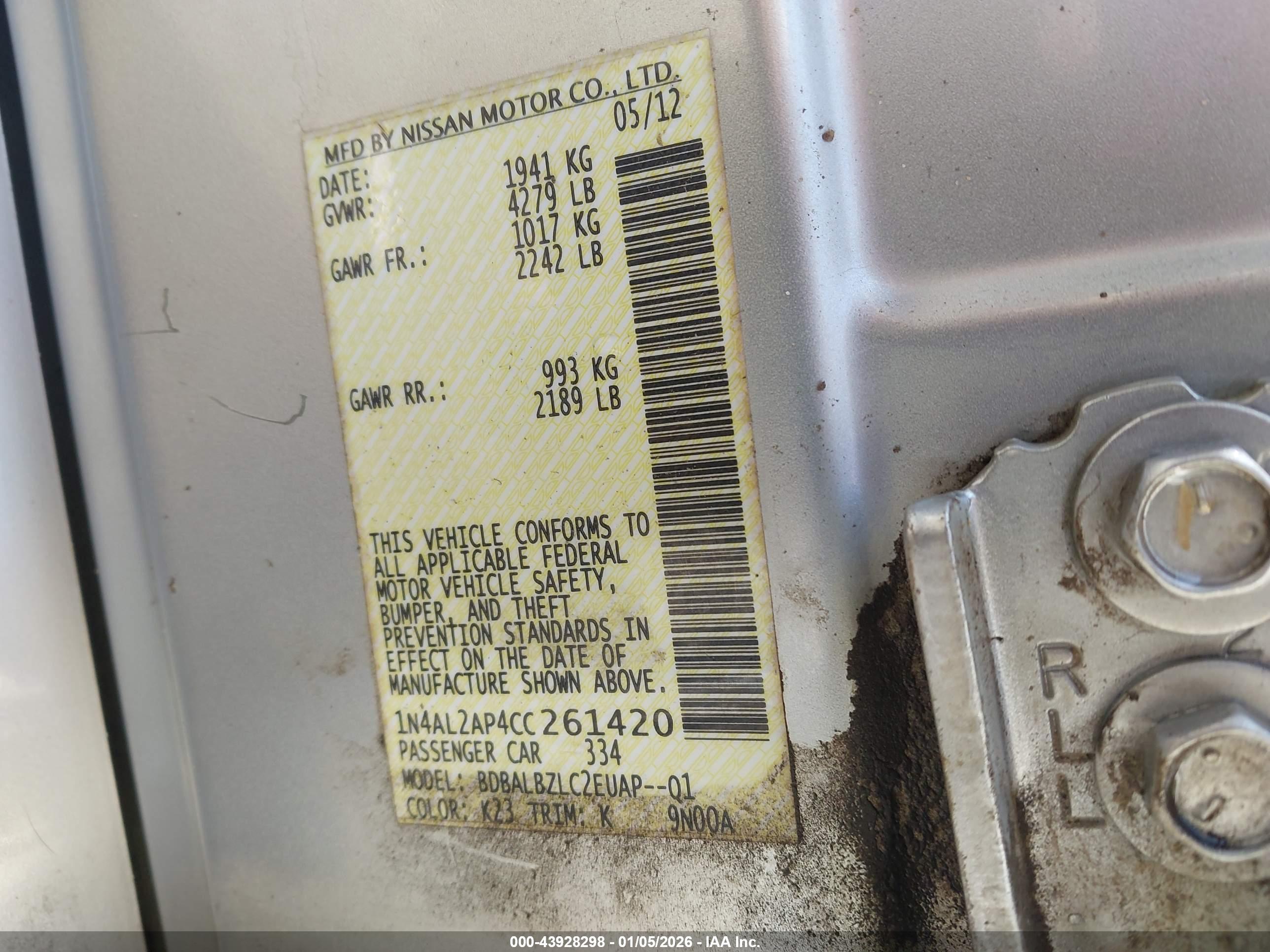 NISSAN ALTIMA image 9